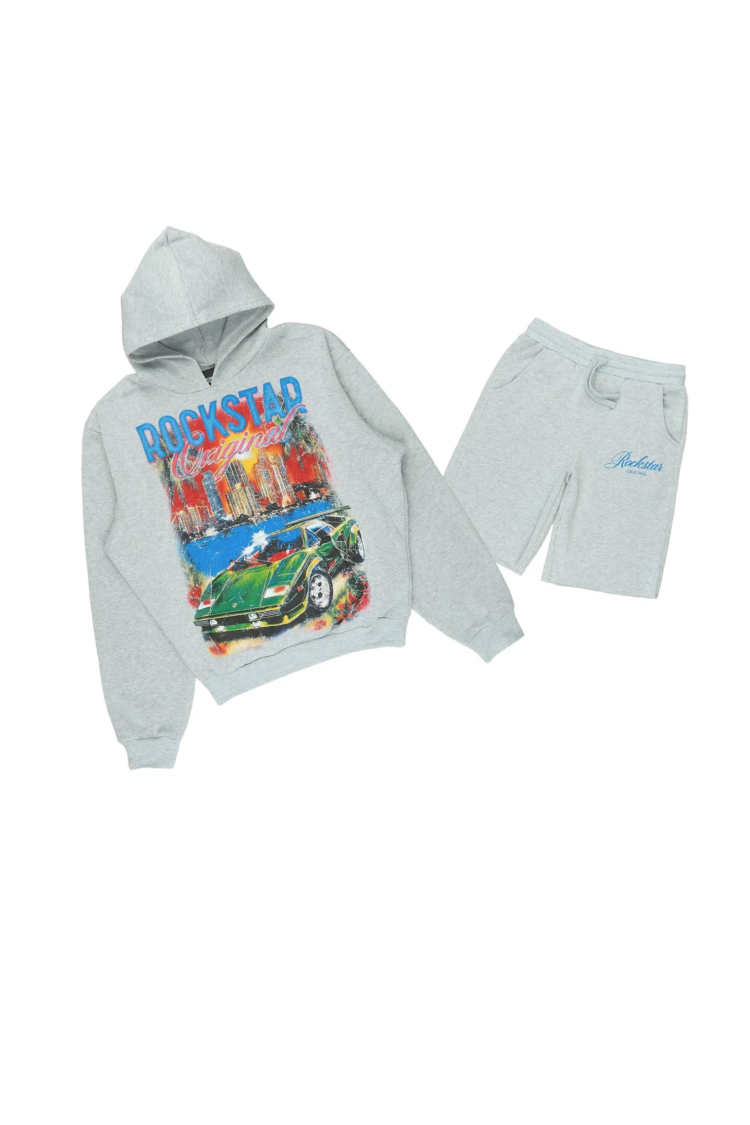 Boys Jhacor Heather Grey Hoodie Short Set