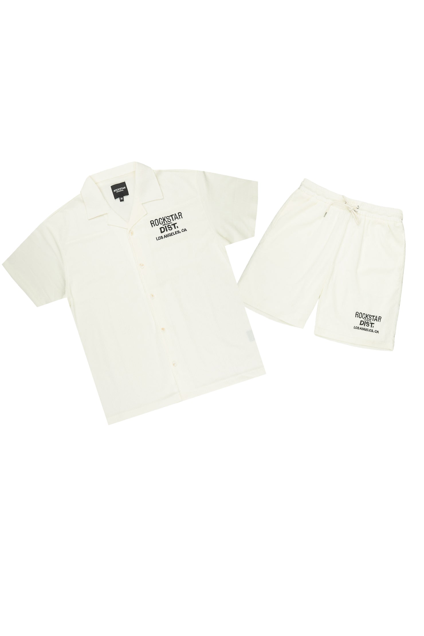 Kason Cream Button Down Shirt/Short Set