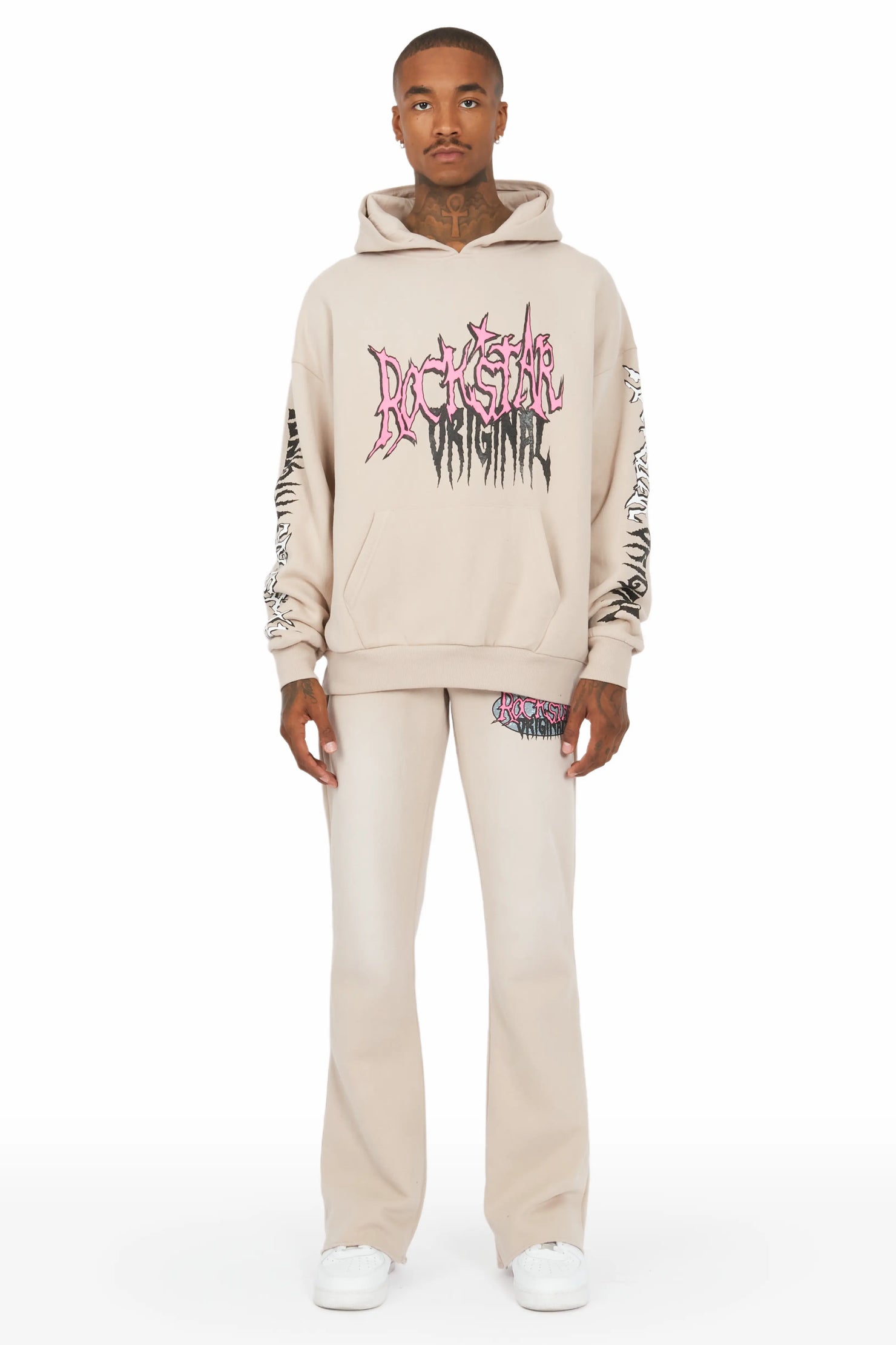 Hawkey Taupe Hoodie/Flare Trackset