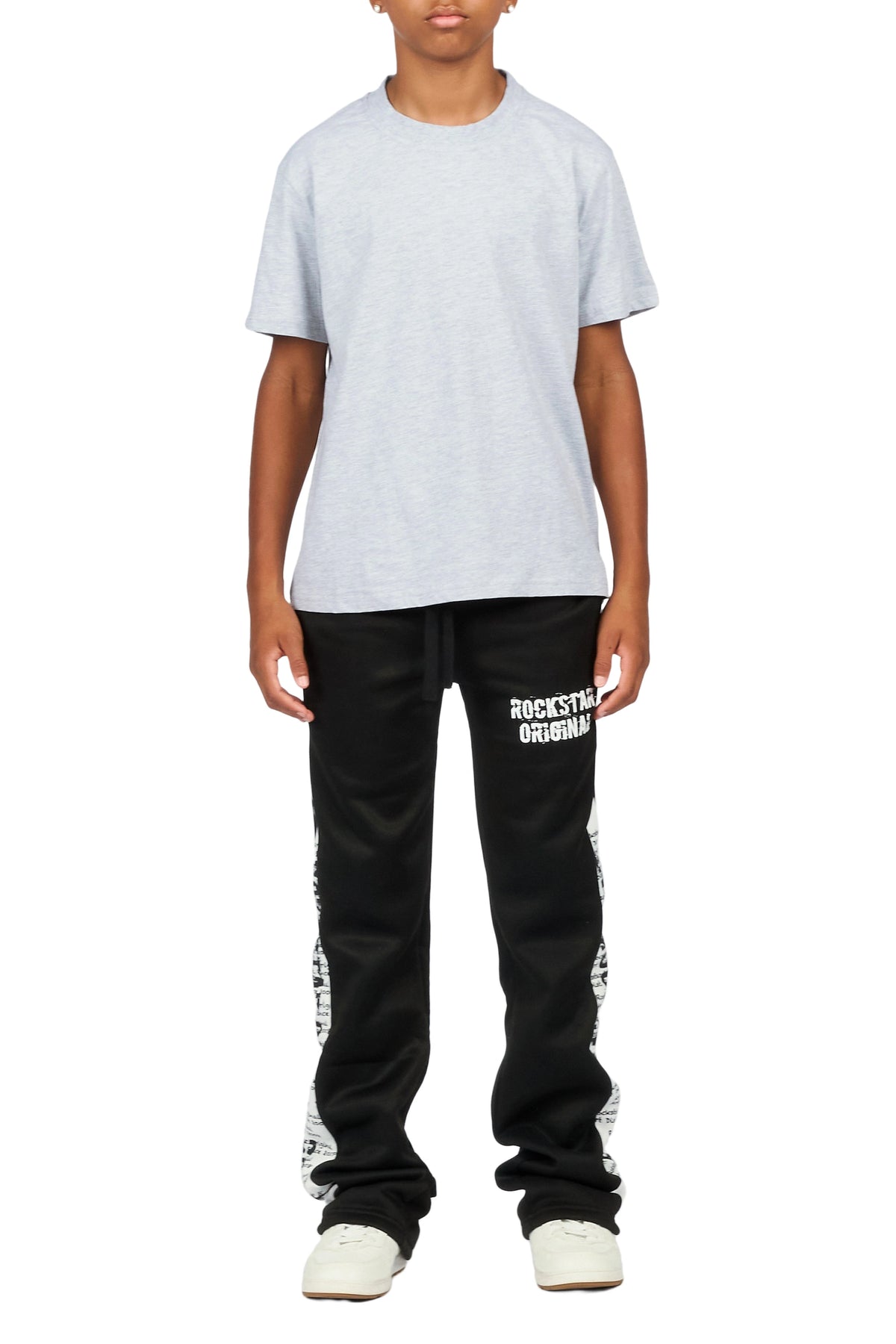 Boys Bes Black Double Waisted Super Baggy Track Pant