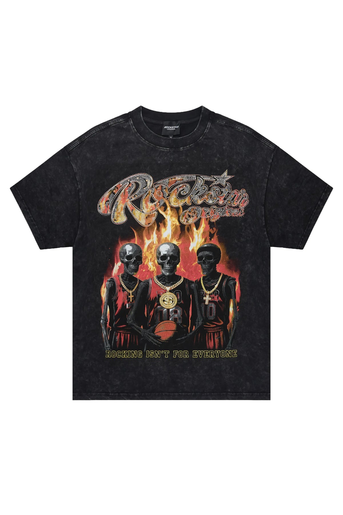 Vincitor Black Rhinestone Oversized Graphic T-Shirt