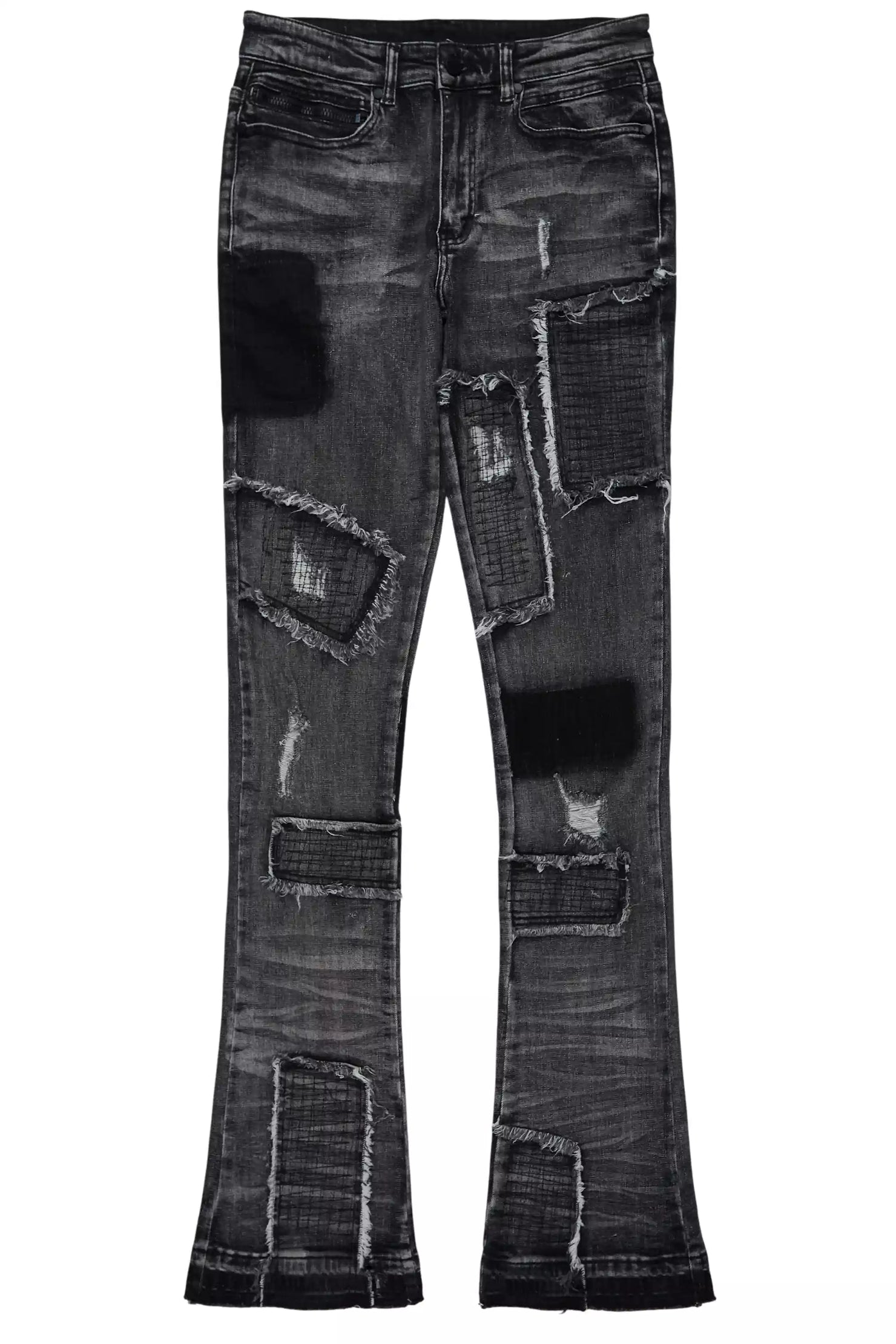 Raglord Dark Grey Stacked Flare Jean