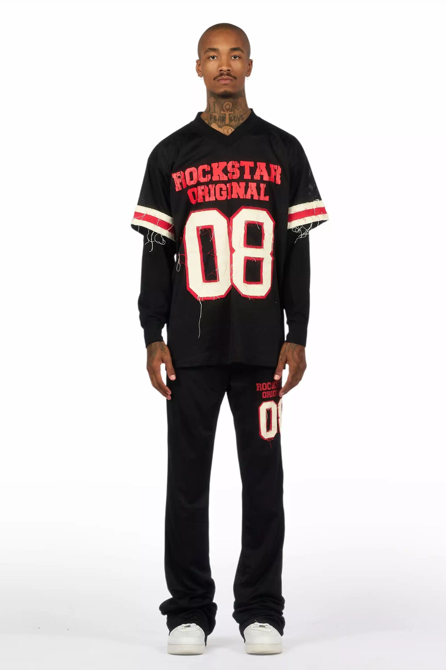 Deston Black Double Layer T-Shirt/Baggy Pant Set