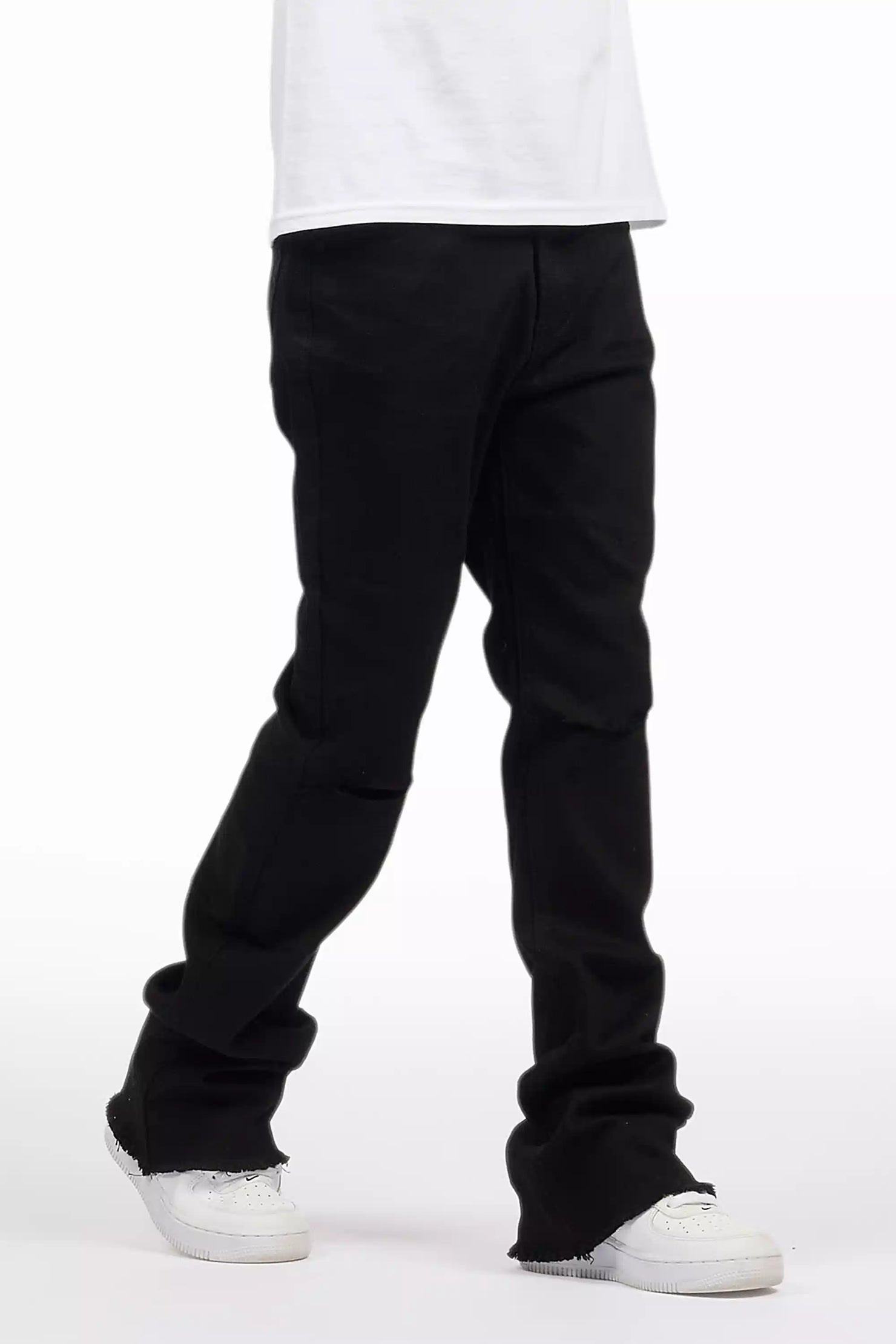 Boys Josiah Black Stacked Flare Jean