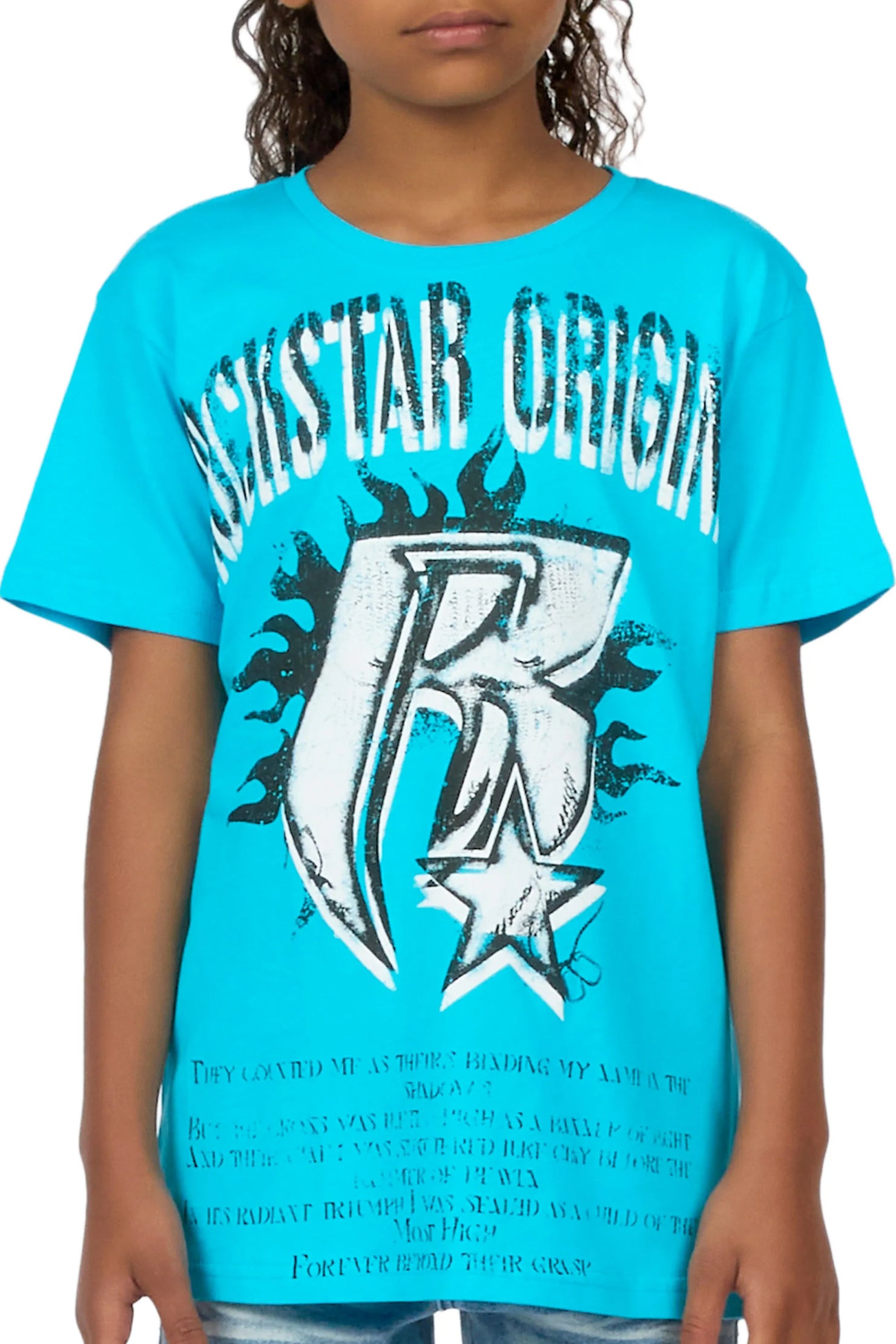 Girls Truey Turquoise/White Graphic T-Shirt