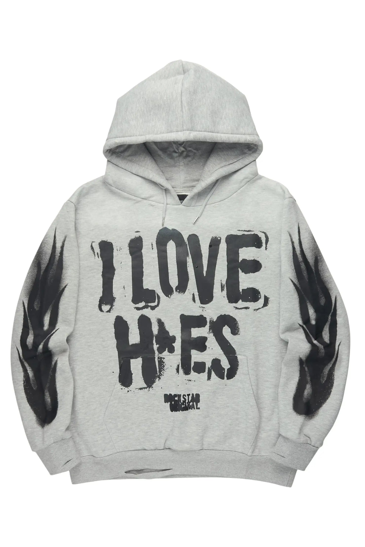 Banyan Heather Grey Graphic Relaxed Hoodie