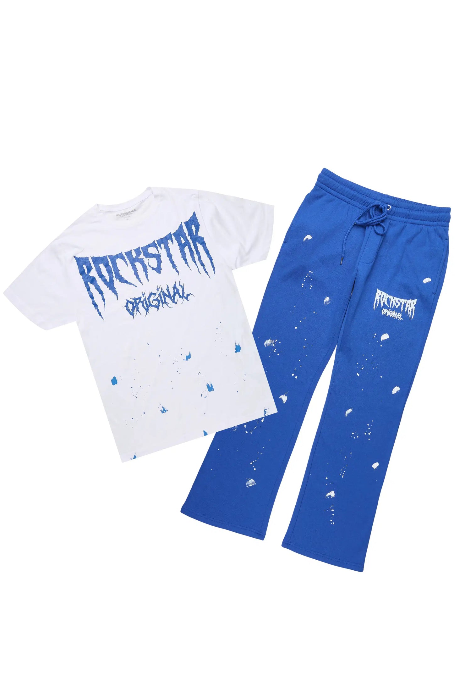 Dayasia White/Royal Blue T-Shirt Track Set
