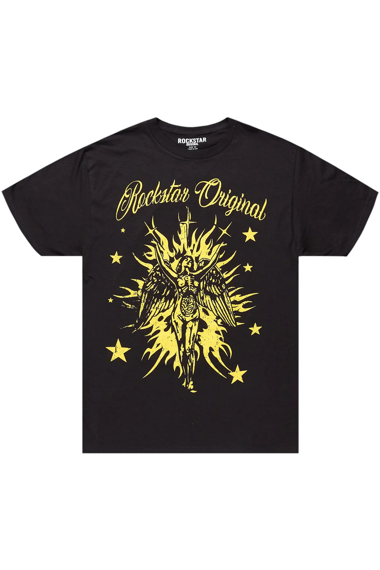 Mermaid Black/Yellow Graphic T-Shirt