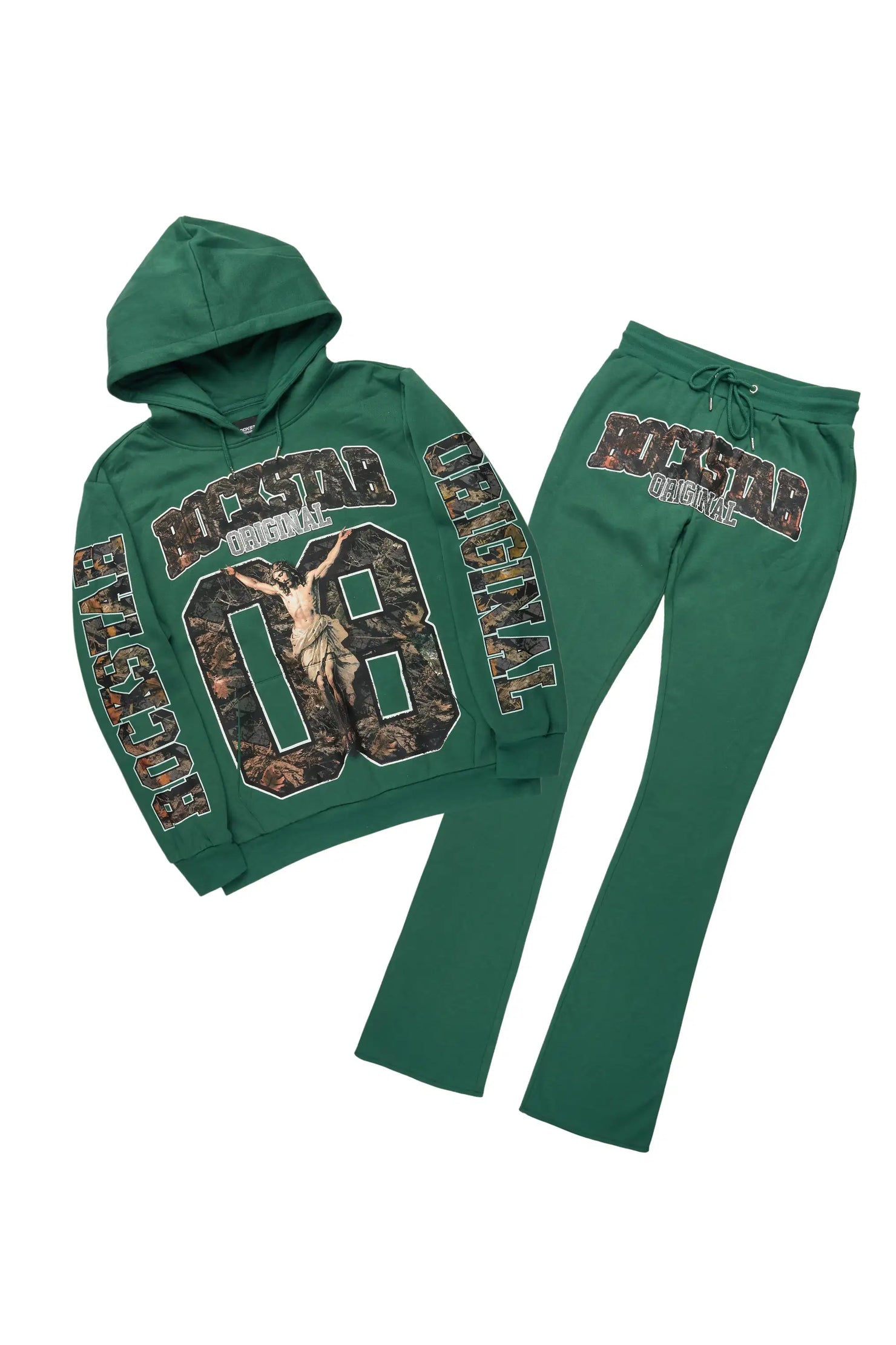 Fields Green Hoodie/Stacked Pant Track Set