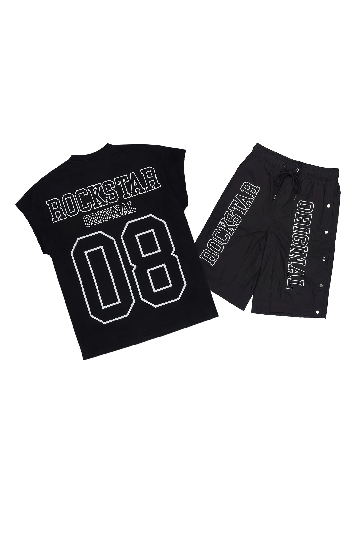 Lusent Black Muscle Tee/Jort Set