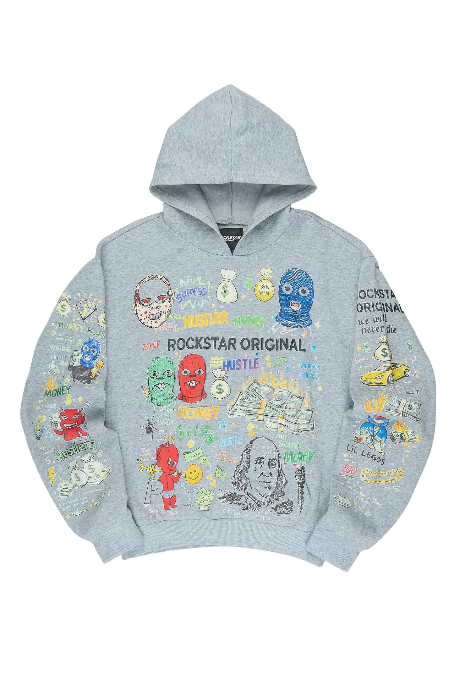 Boys Raxor Heather Grey Graphic Hoodie
