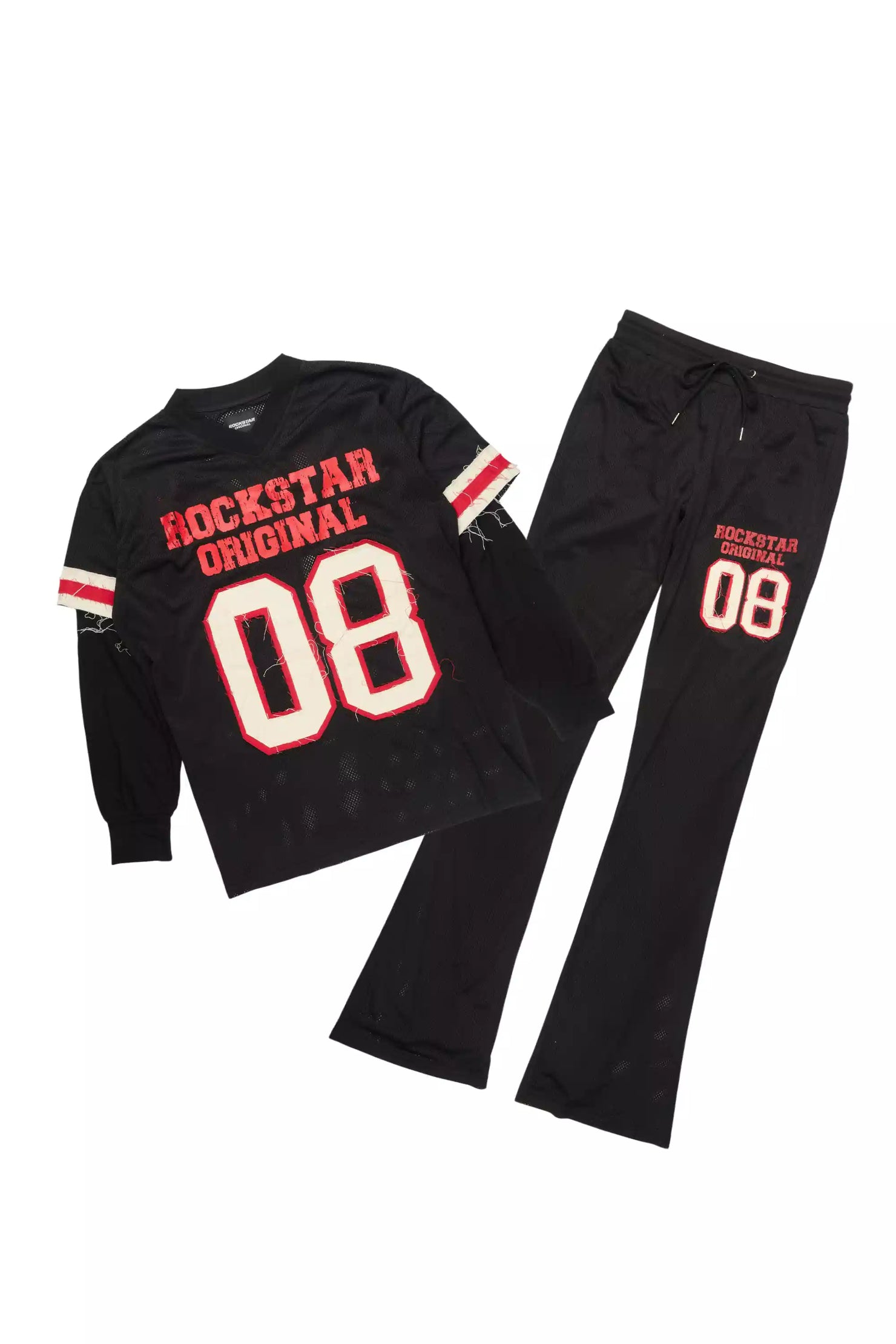 Deston Black Double Layer T-Shirt/Baggy Pant Set