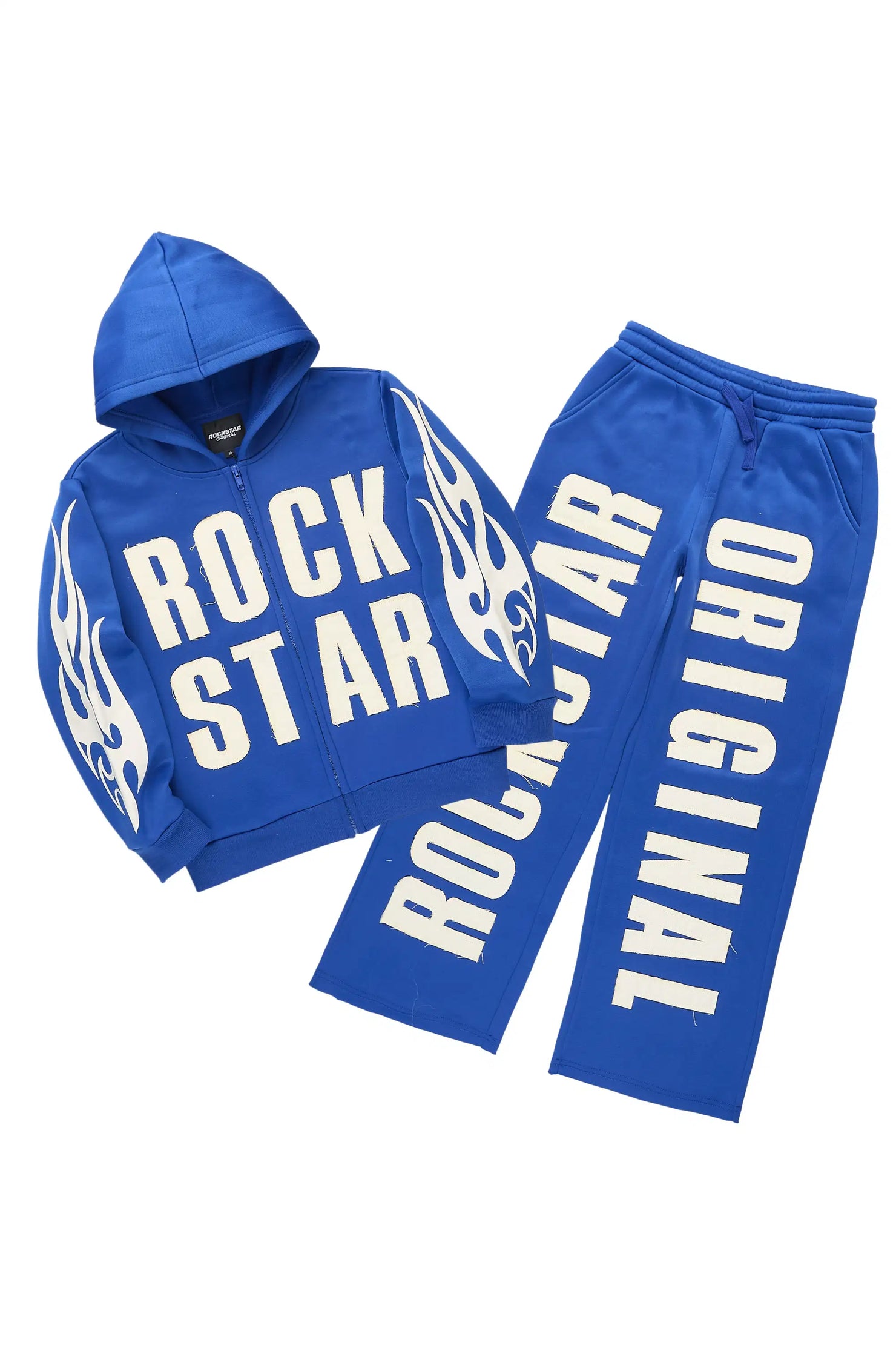 Ashira Royal Blue Baggy Fit Zip Up Track Set
