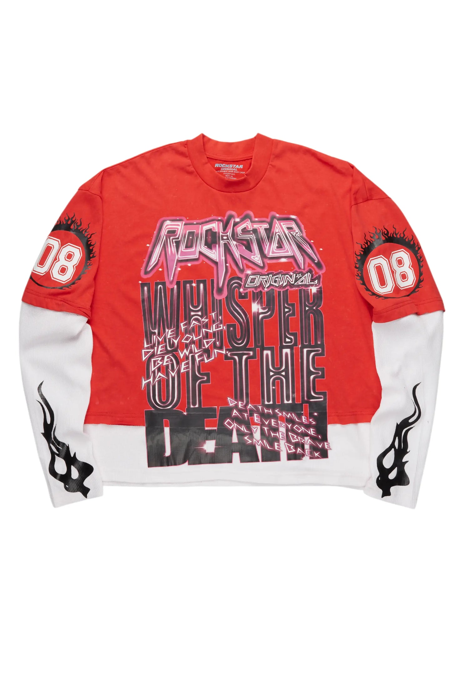 Nicola Red/White Double Layer T-Shirt