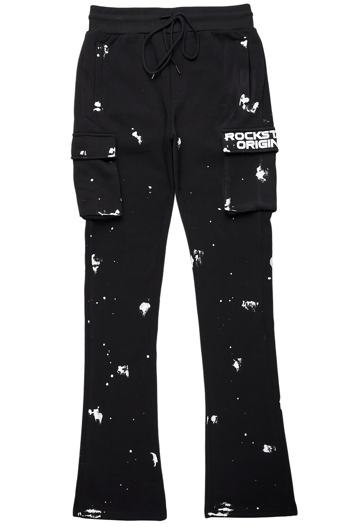 Radko Black Stacked Flare Cargo Pants