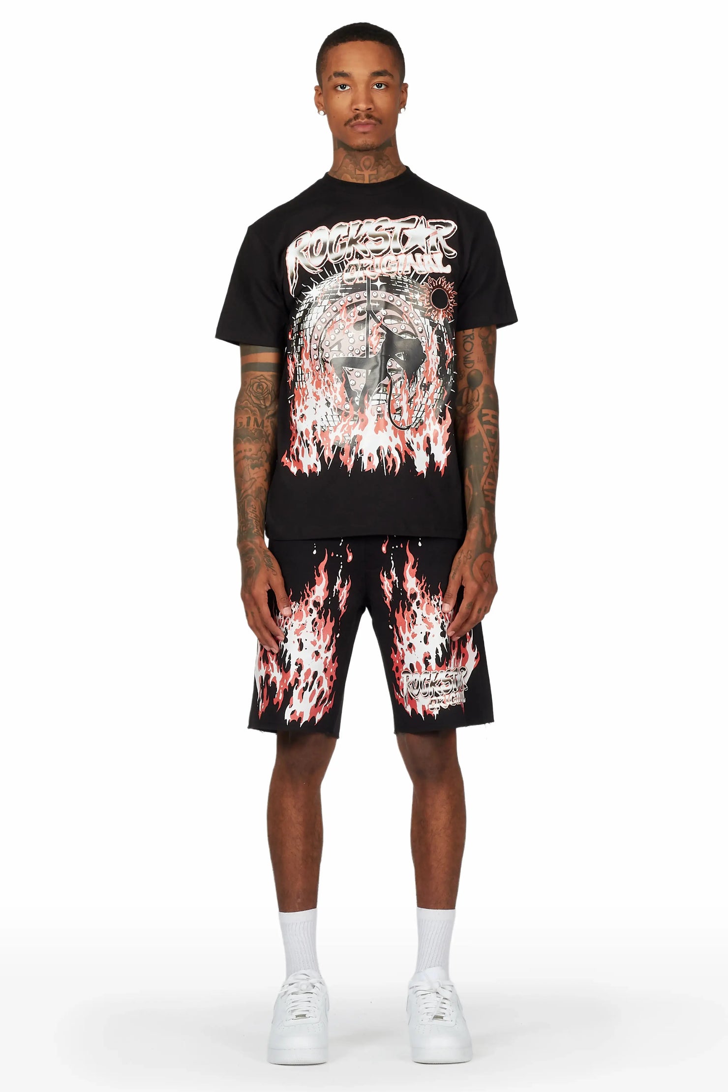 Gentlemen Black T-Shirt Short Set