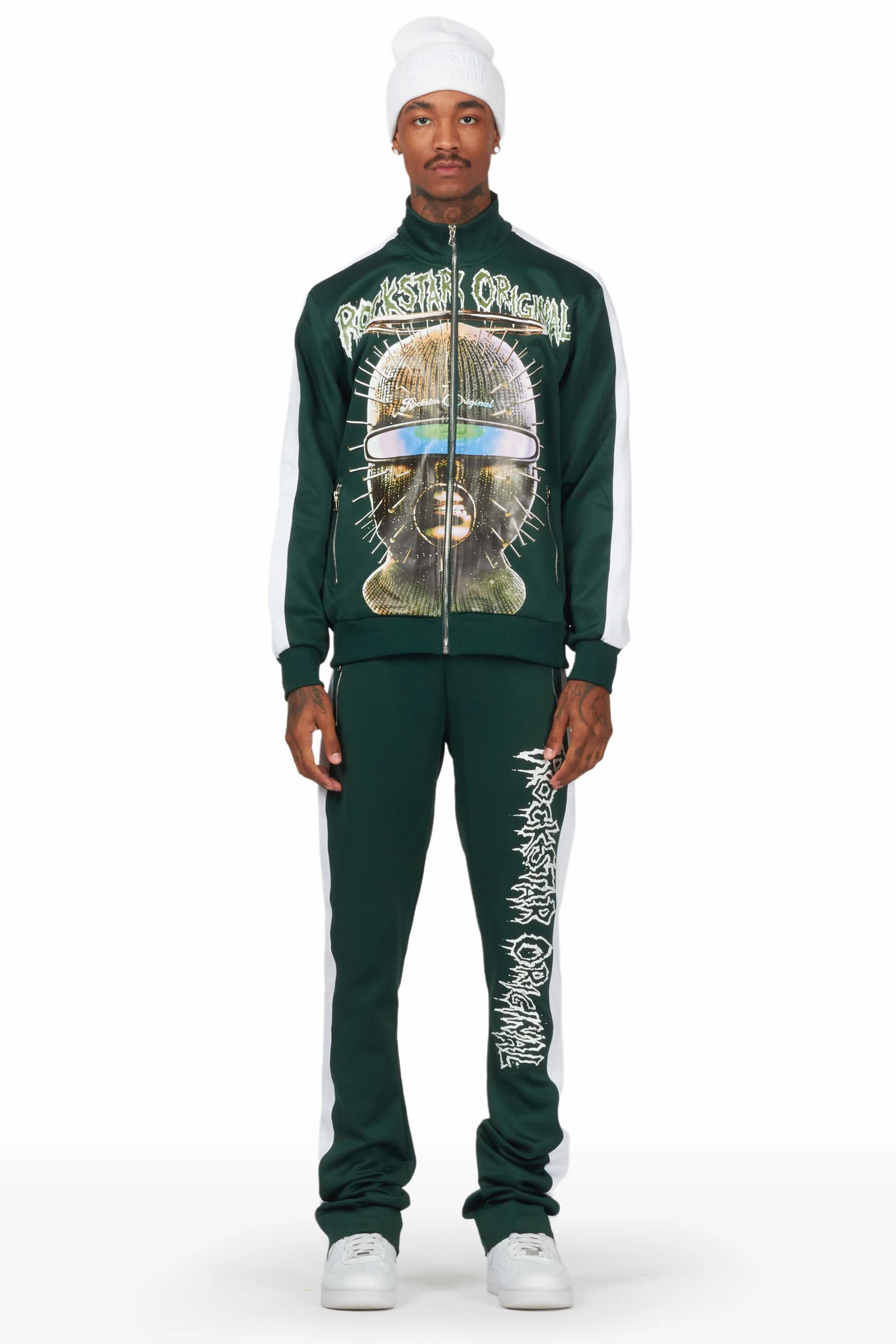 Spacebaby Green Tricot Stacked Track Set