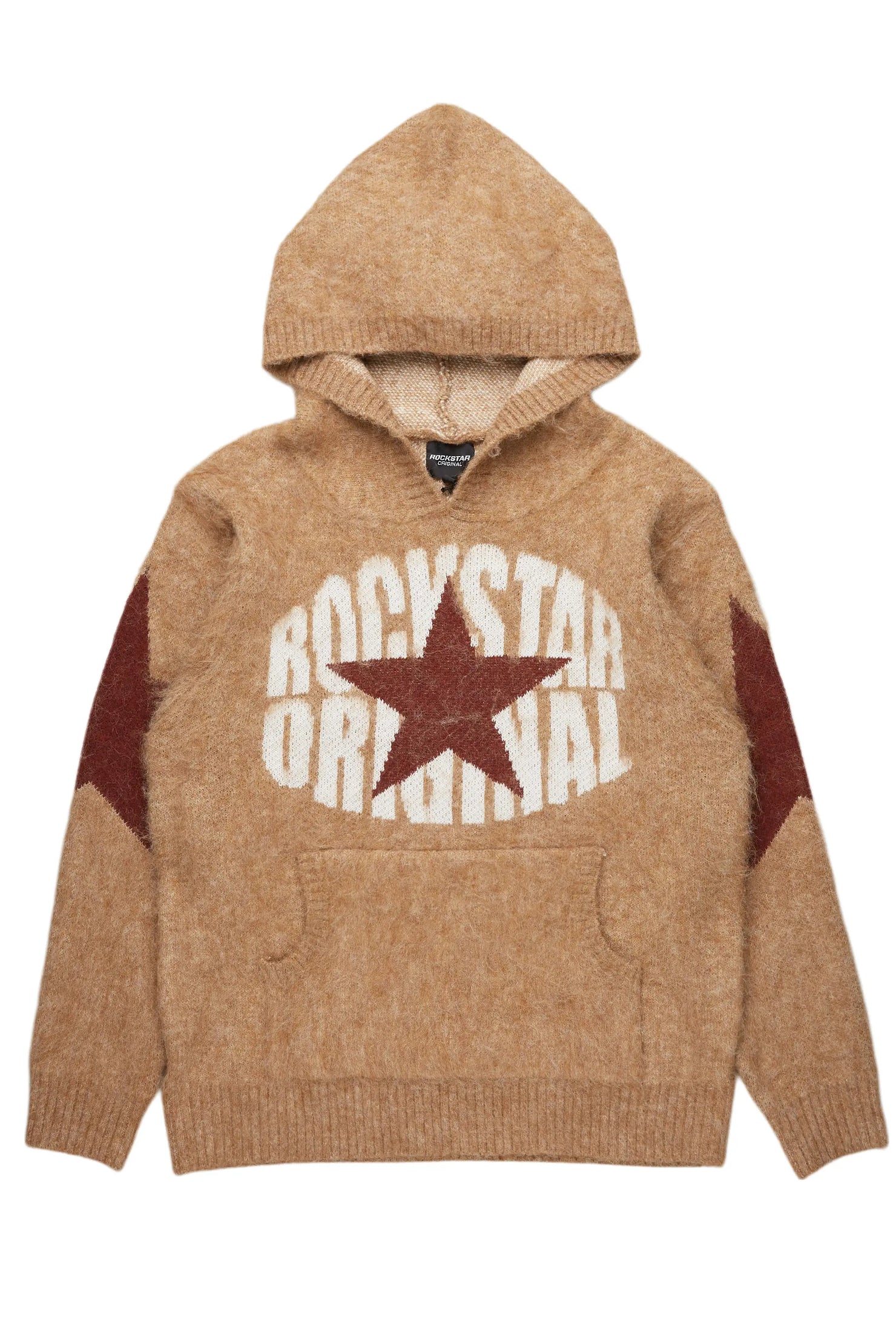 Nasheaka Brown Graphic Mohair Hoodie
