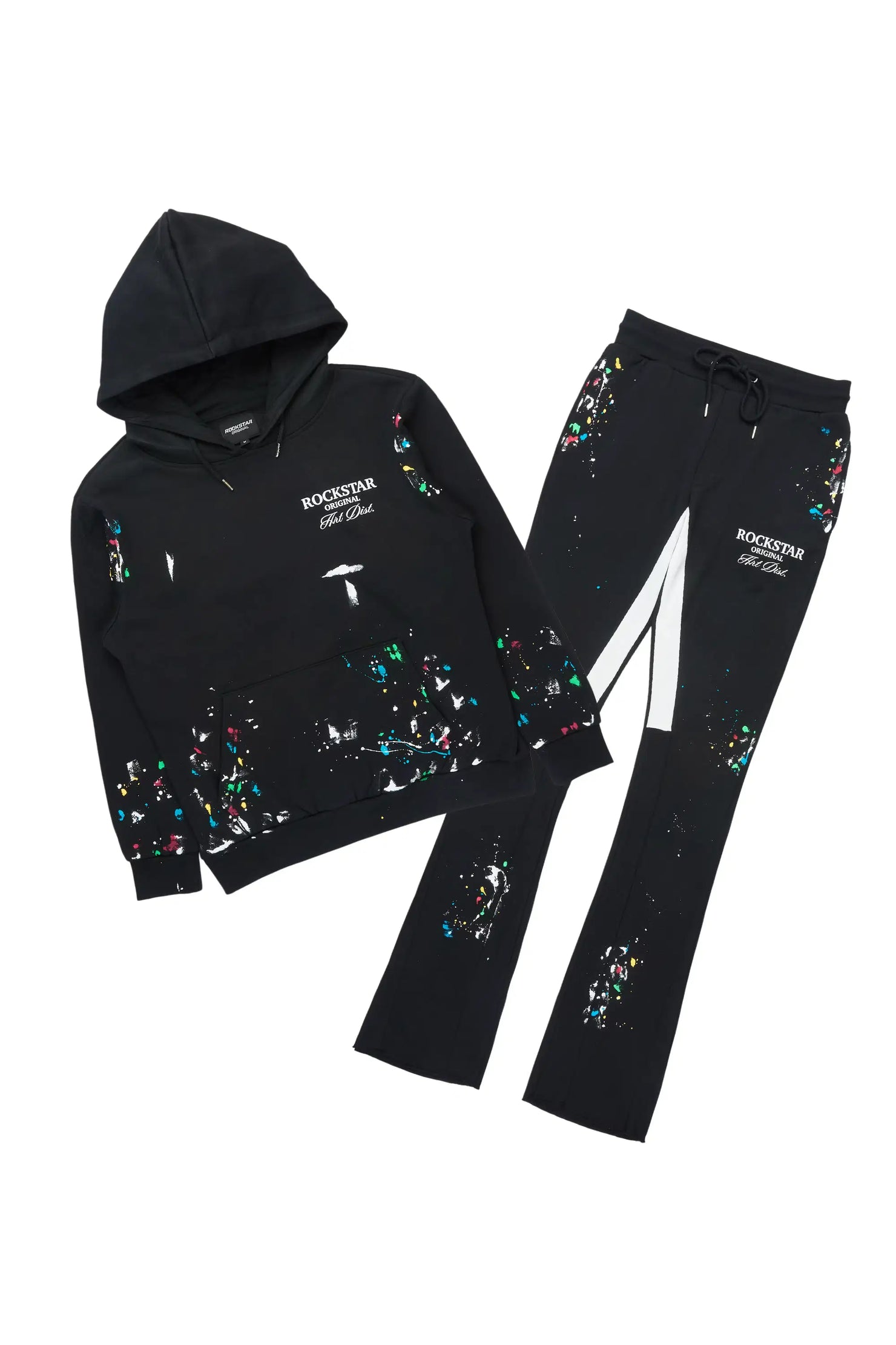 Art Dist 2.0 Black/Multi Hoodie/Stacked Flare Track Set