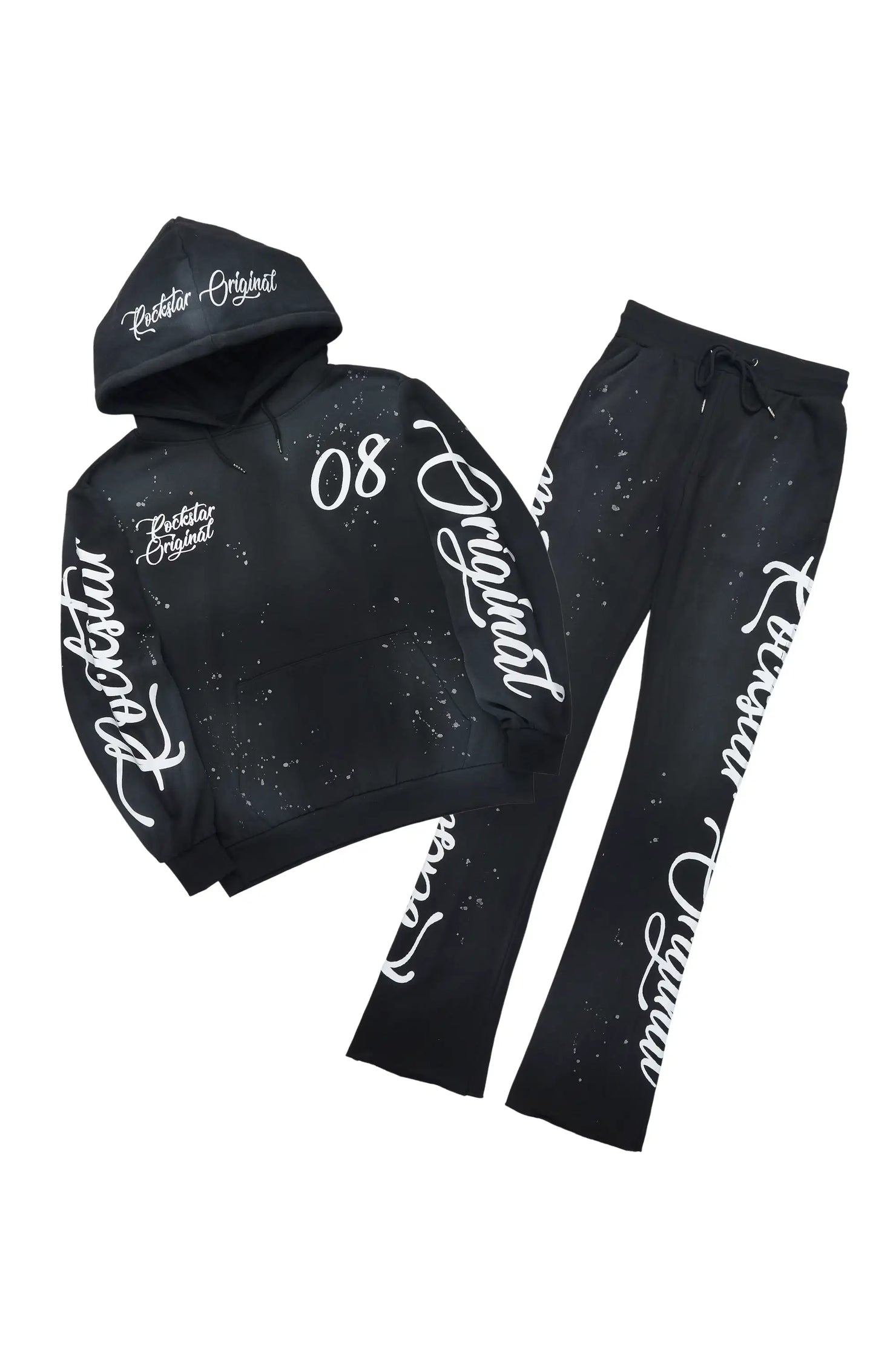 Hanif 3.0 Vintage Black Hoodie/Stacked Pant Track Set