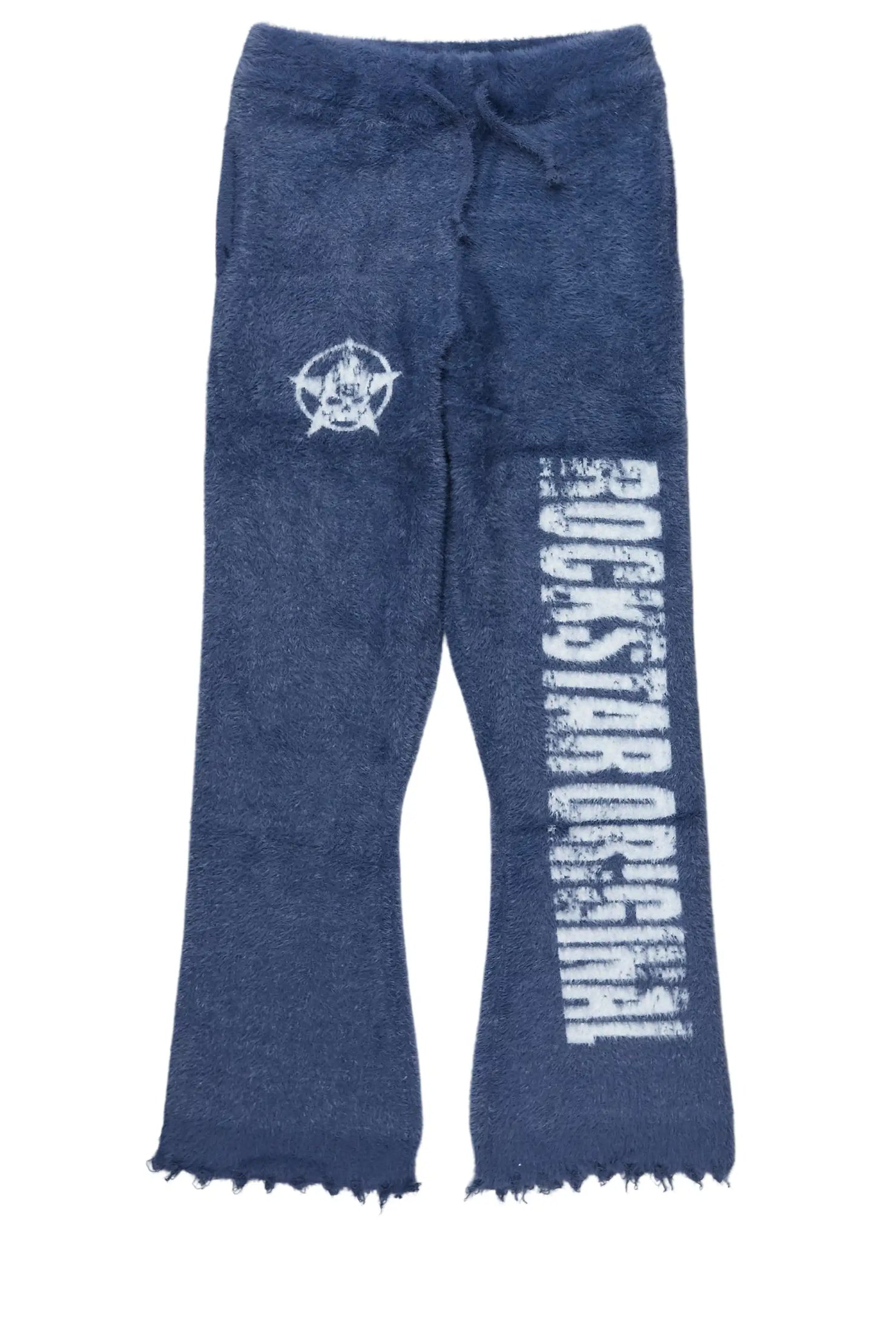 Boys Keve Navy Knitted Mohair Flare Sweat Pant