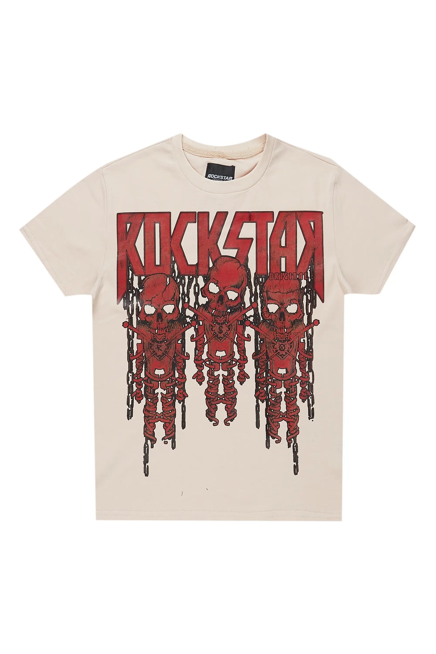 Boys Aleser Beige Graphic T-Shirt