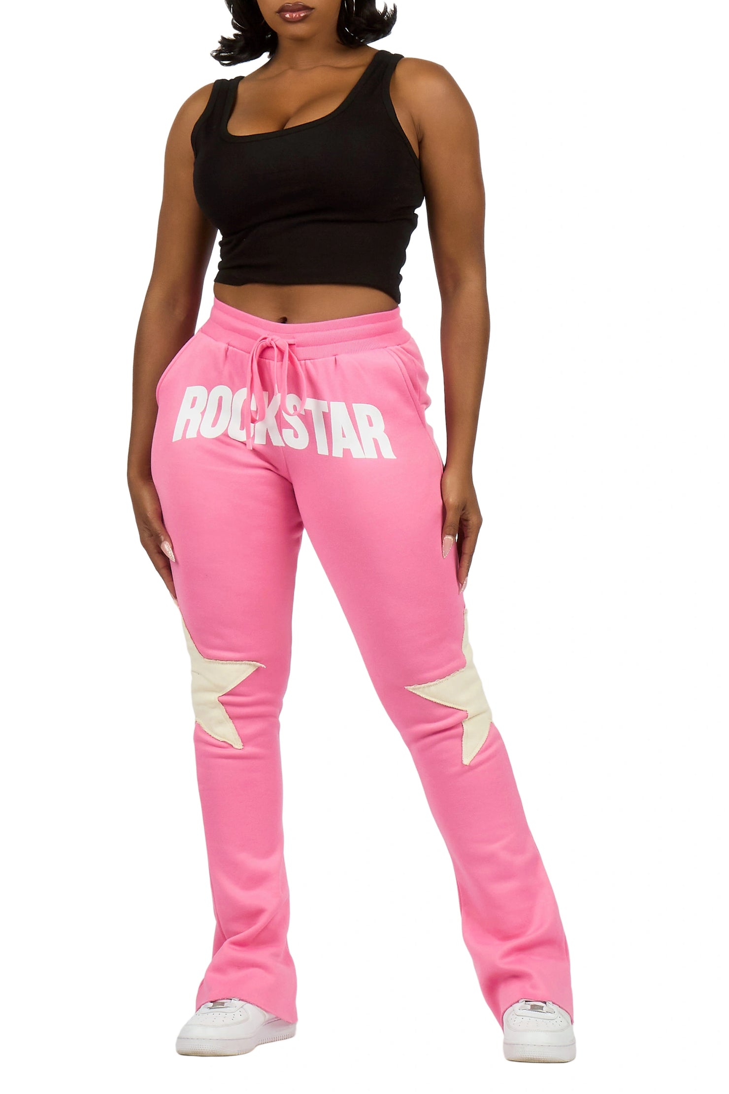 Shanelle Pink Patched Stacked Track Pant