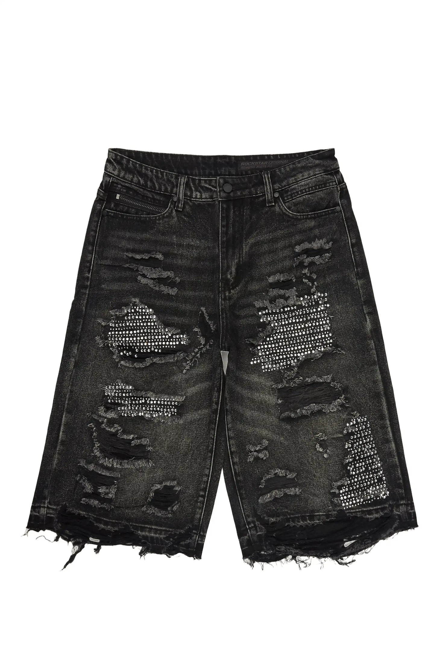 Mathey Dark Grey Rhinestone Jort