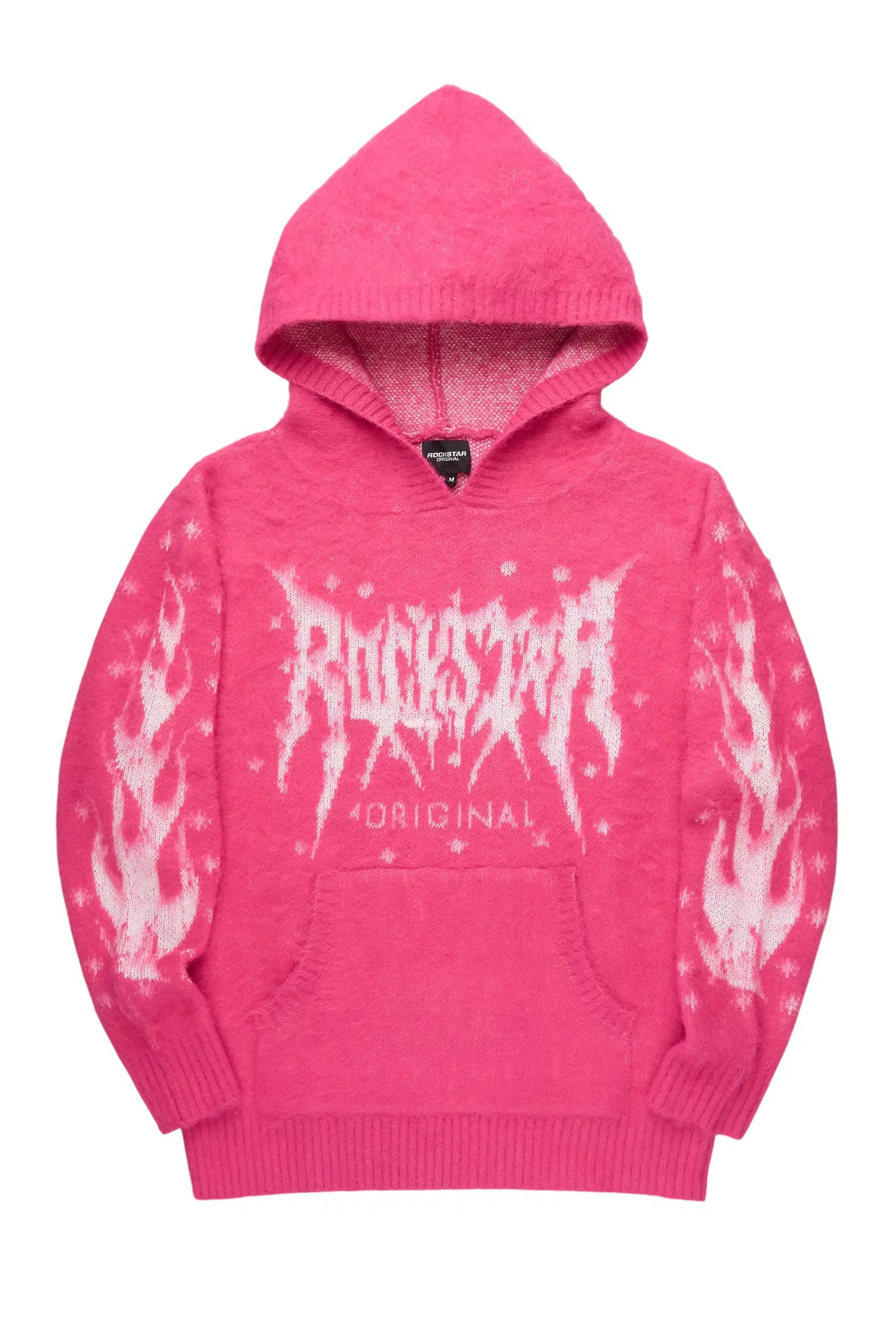 Keshay Pink Graphic Knit Hoodie