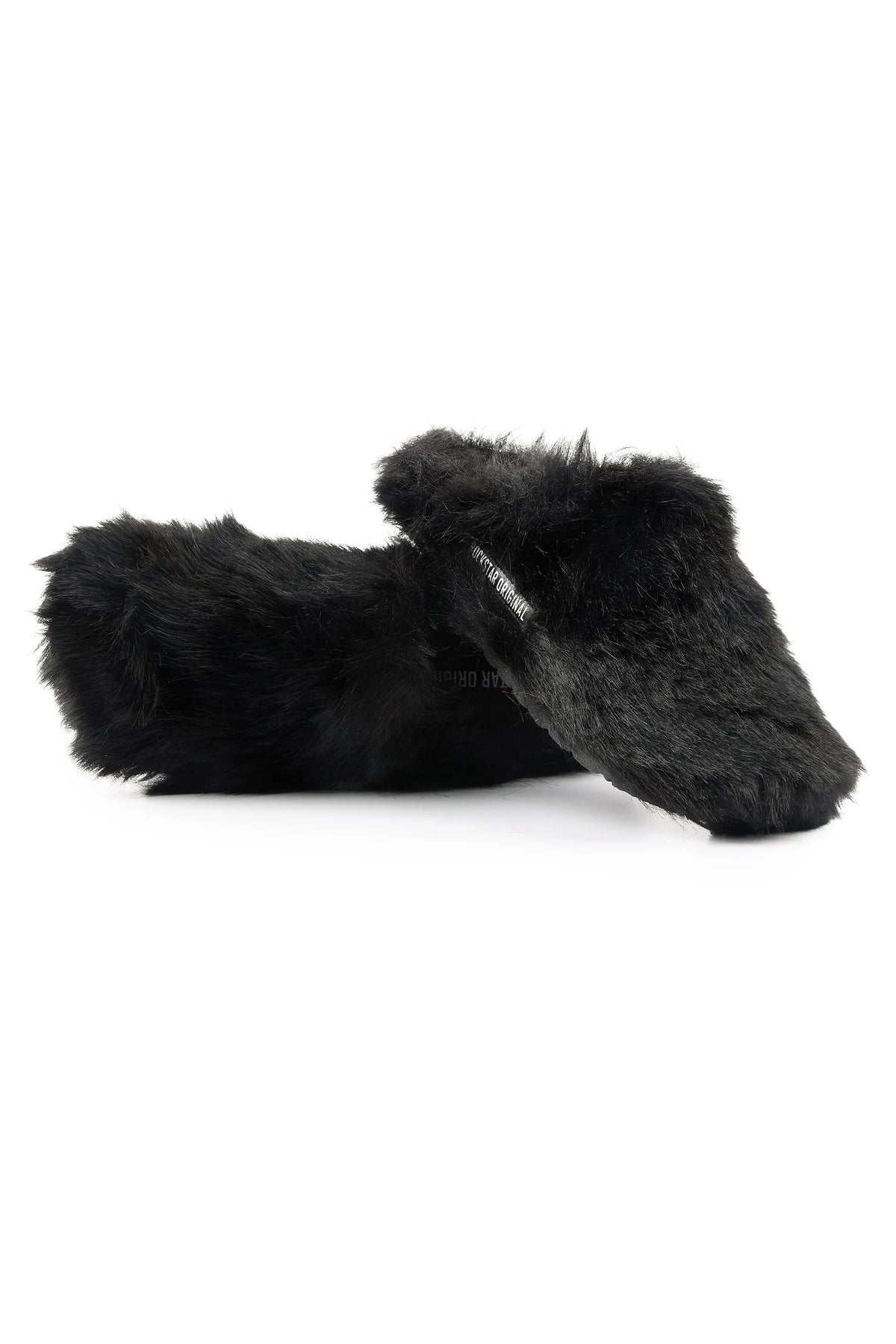 Mens Lanuga Black Fur Mule