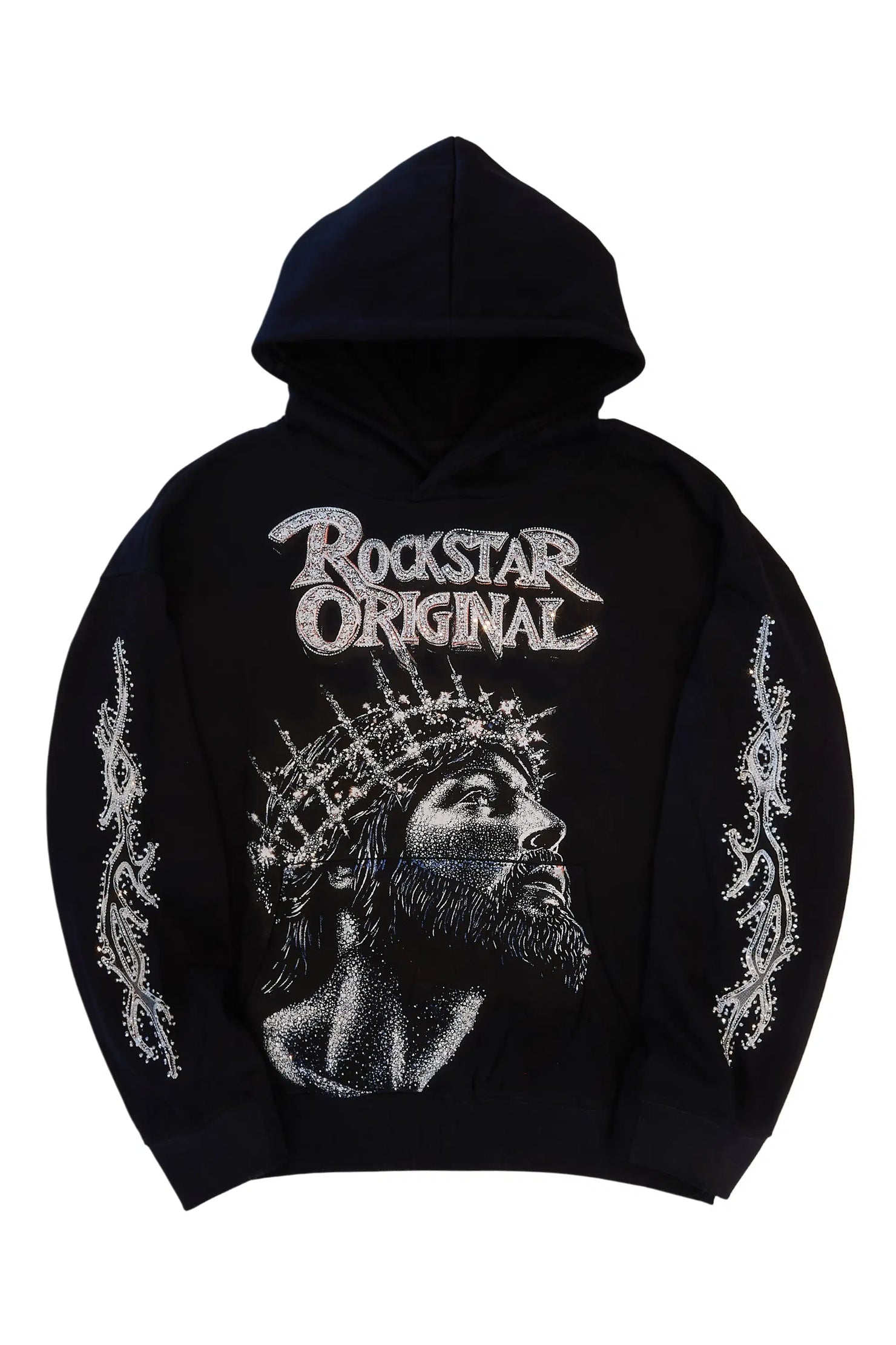 Darius Black Rhinestone Oversized Hoodie