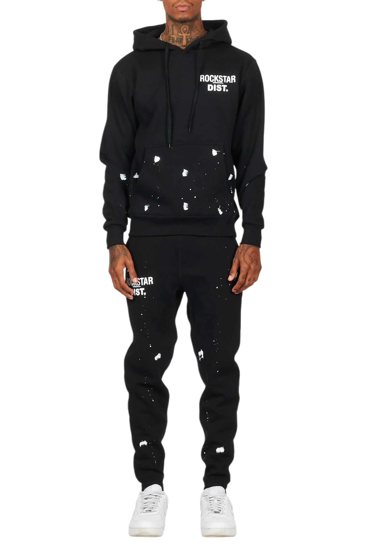 Raffer Black Hoodie/Jogger Sweat Track Set