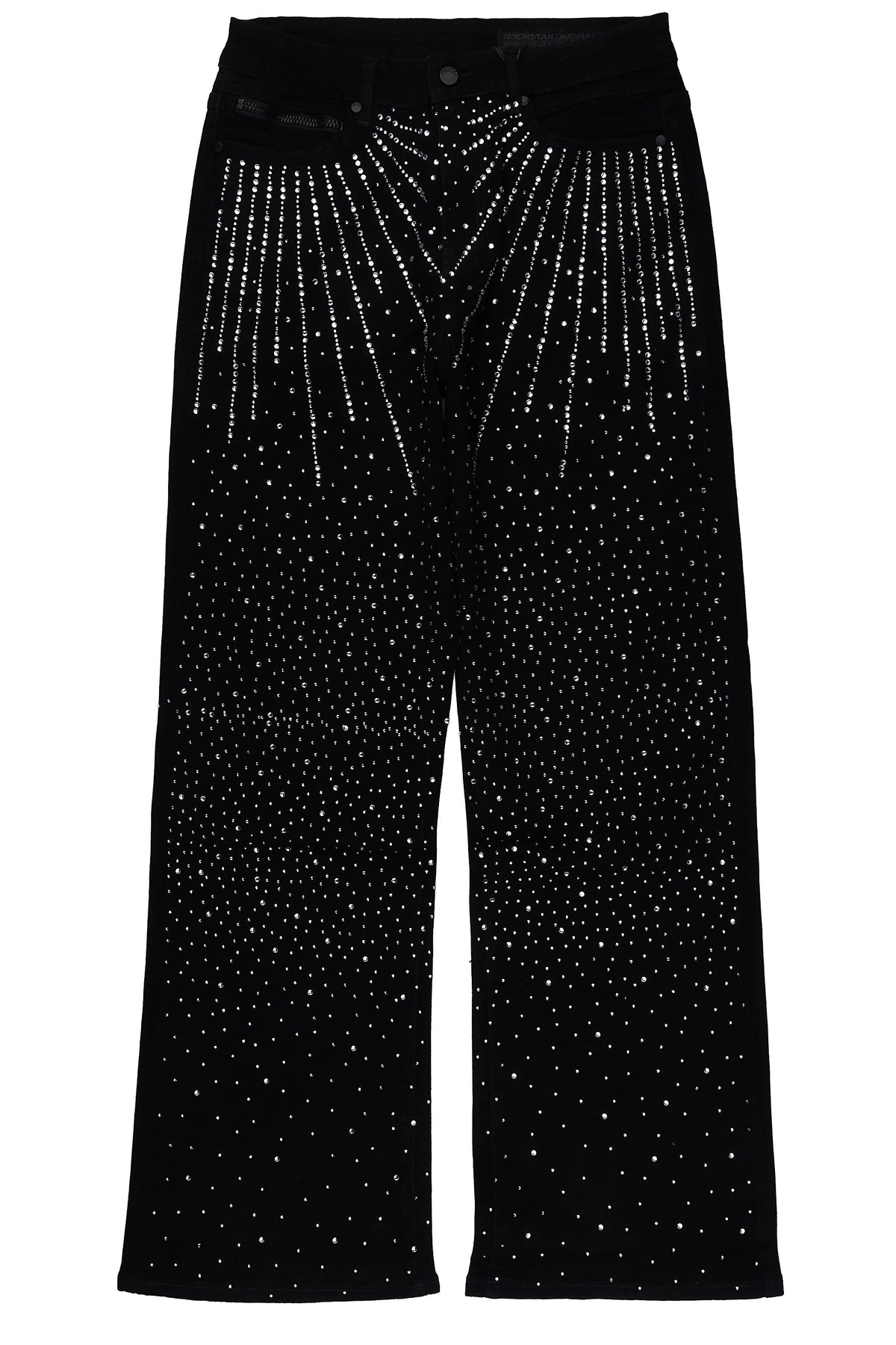 Keki Black Rhinestones Baggy Fit Jeans