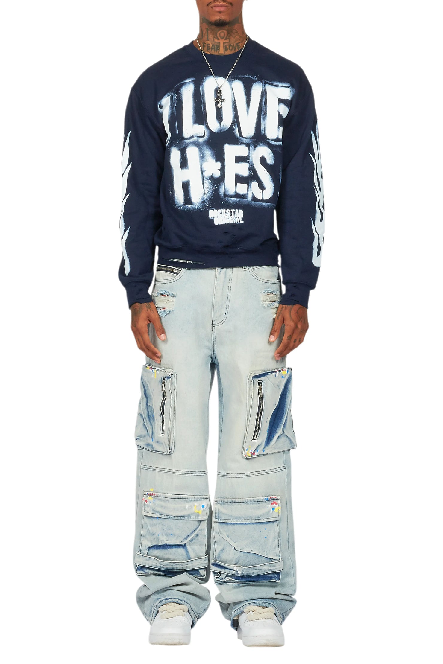 Banyan Navy/White Graphic Crewneck