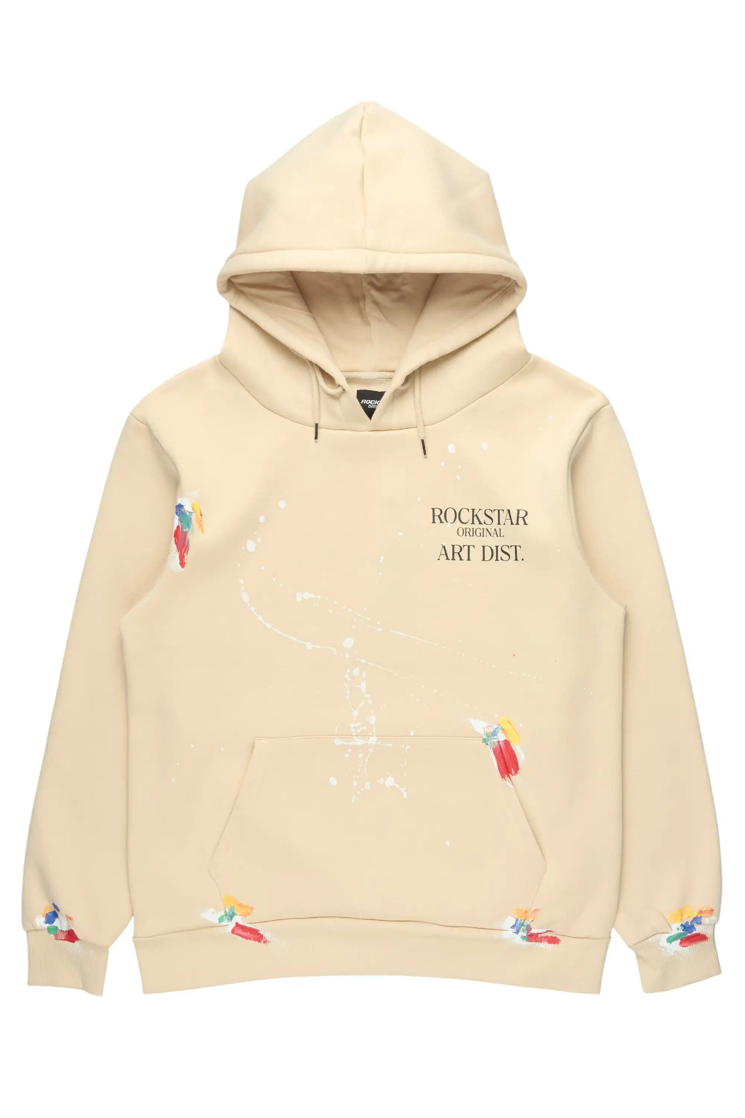Rockstar Art Dist. Beige Graphic Relaxed Hoodie