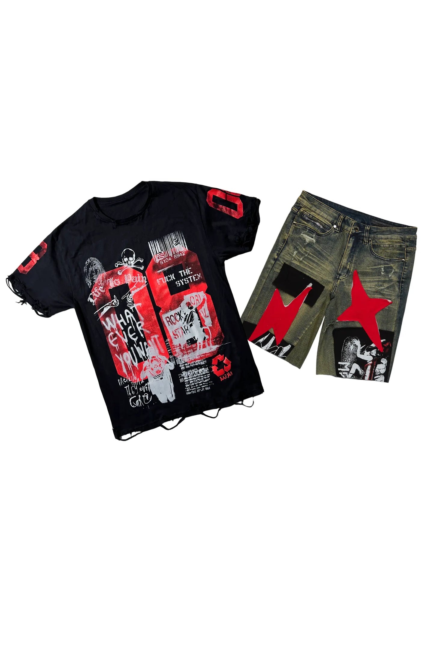 Grill Black/Tint T-Shirt/Denim Short Set