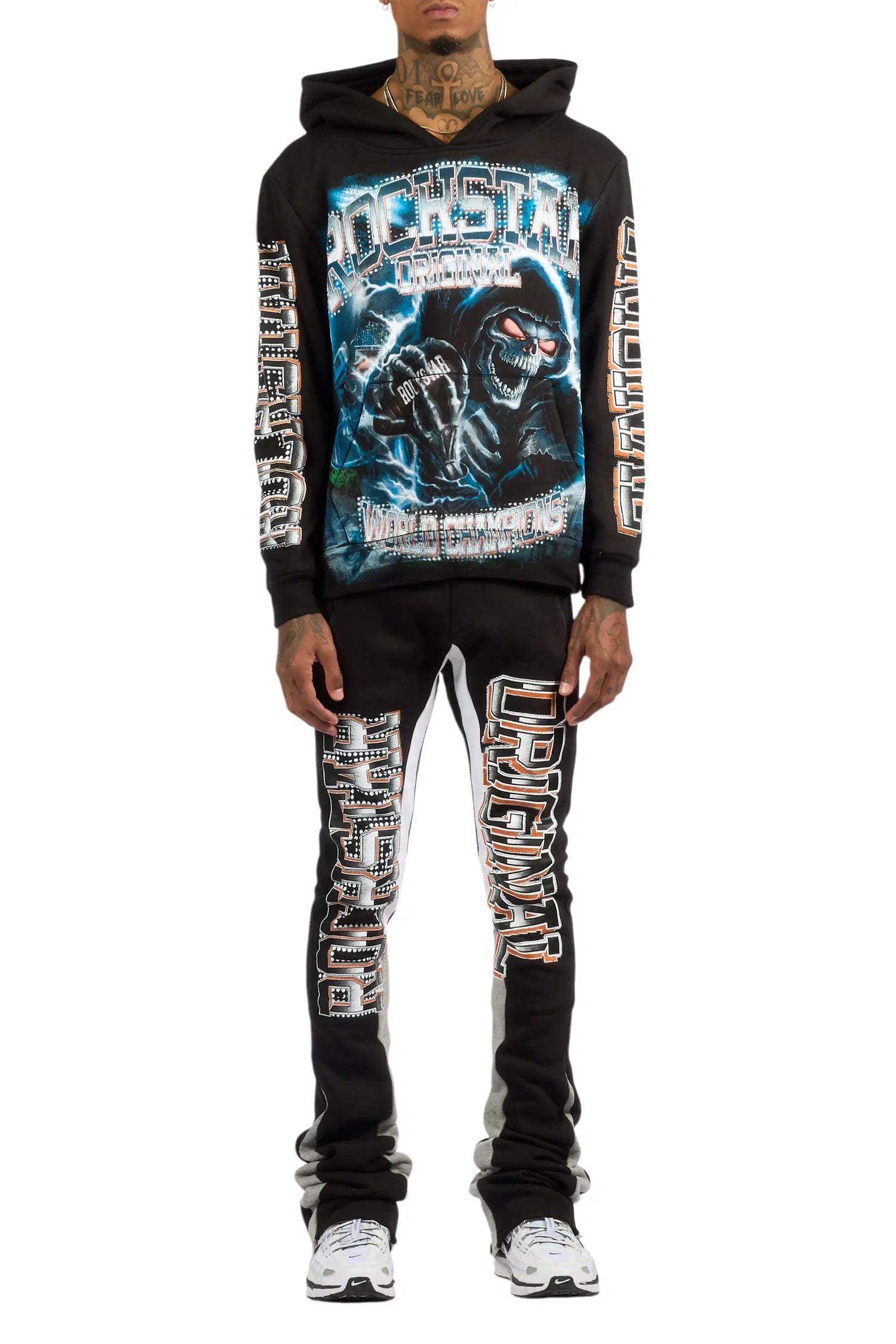 Kross Black/Multi Hoodie/Super Stacked Track Set