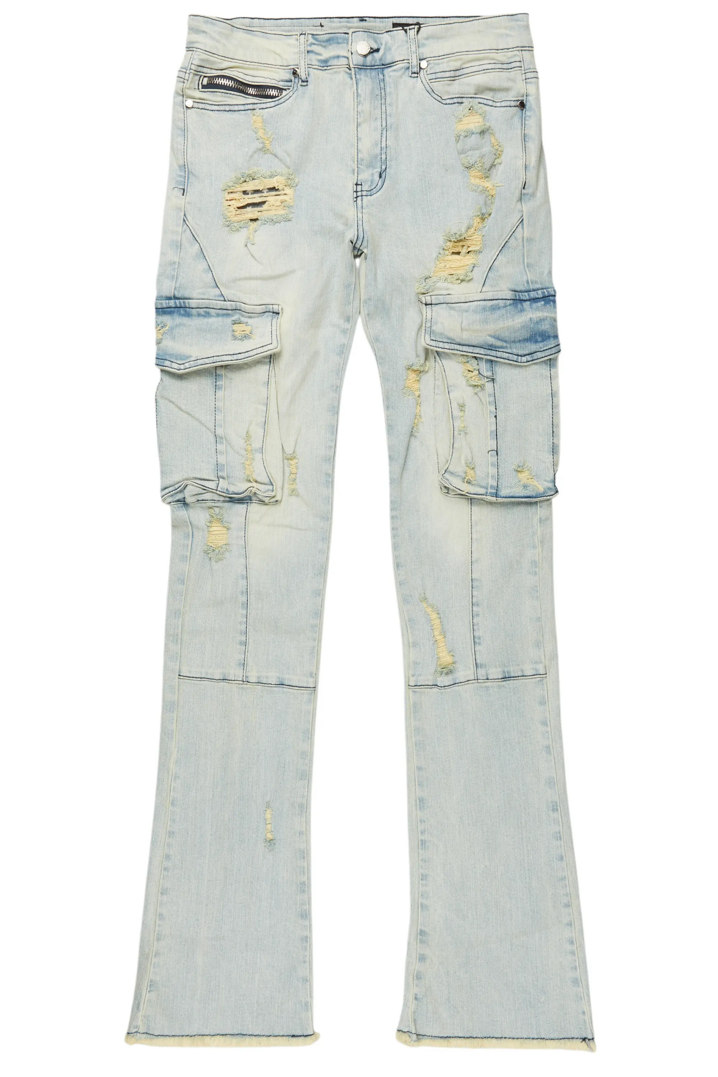 Adalee Blue Cargo Stacked Flare Jean