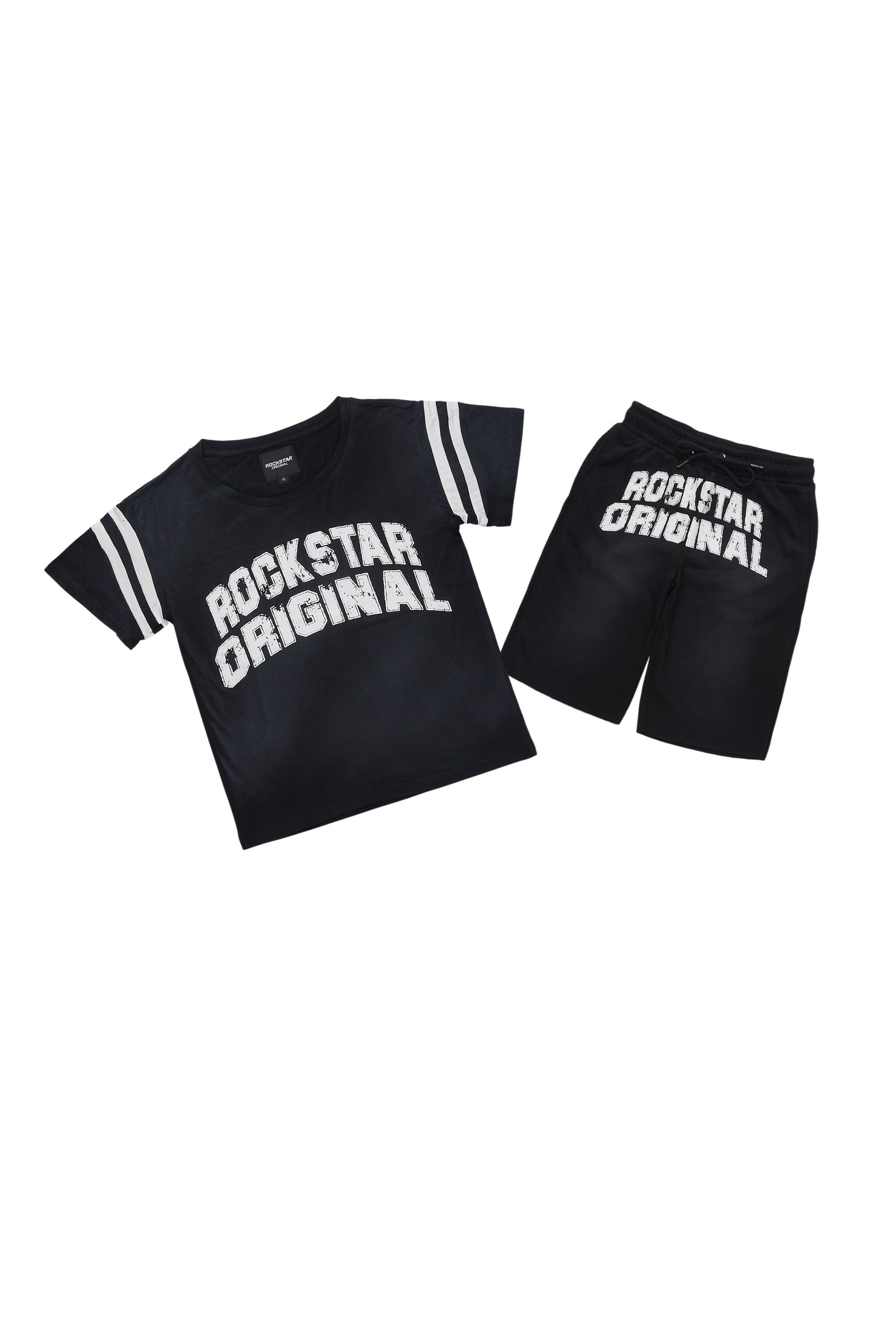 Boys Tumo Black Crop Boxy Tee Short Set