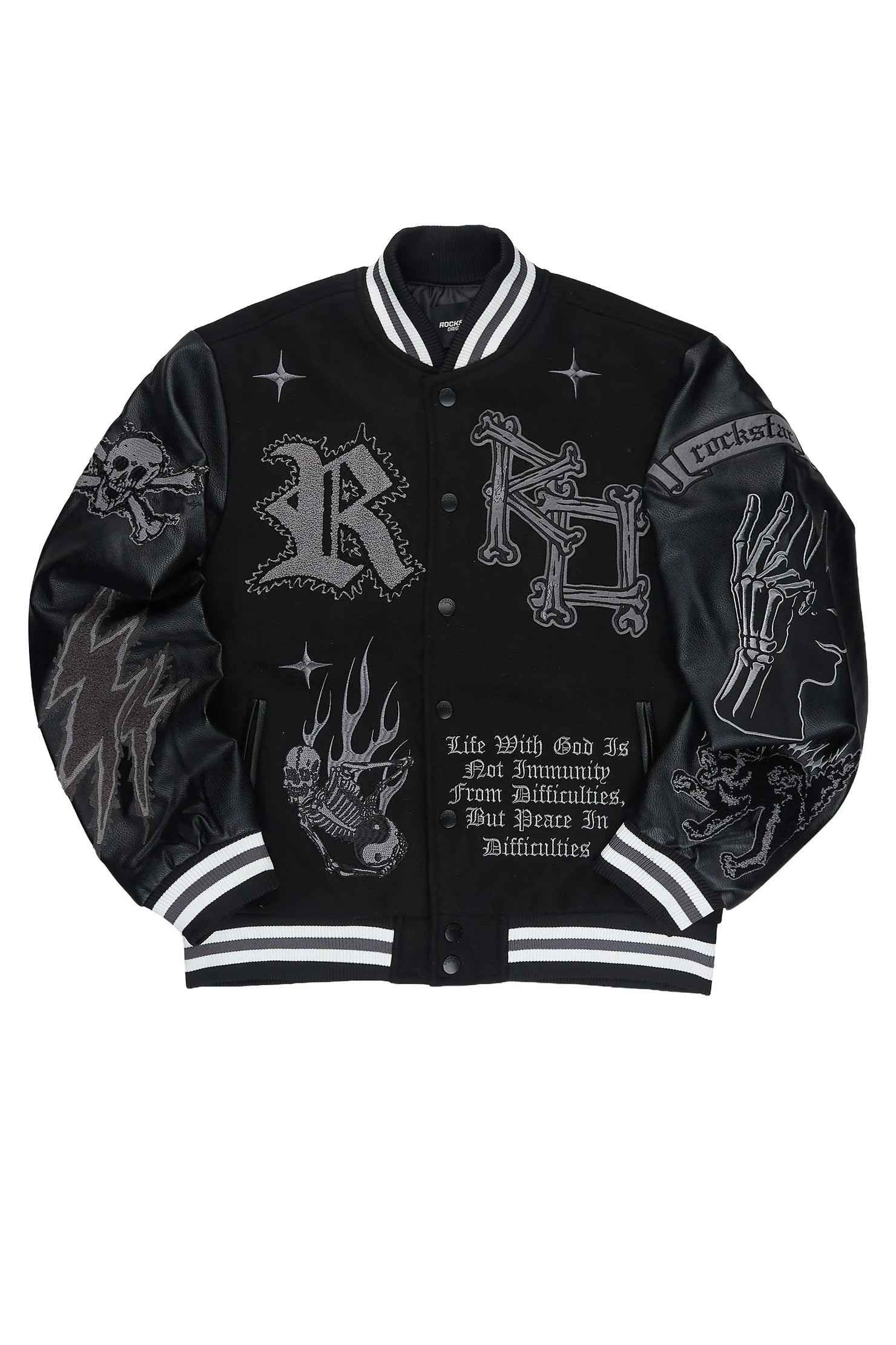 Naizeah Black/Black Varsity Jacket