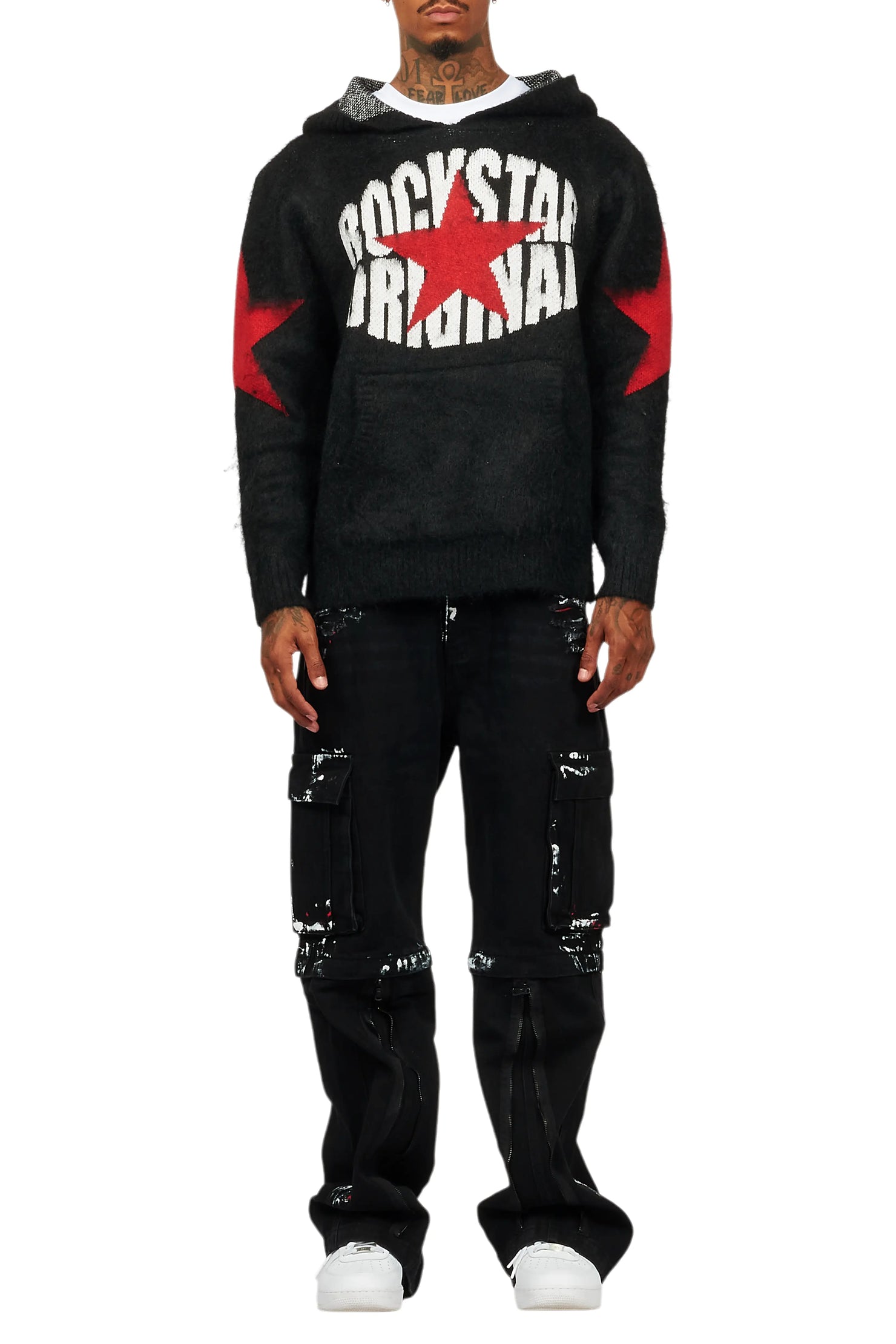 States Black Mohair Hoodie/Baggy Fit Jean Bundle