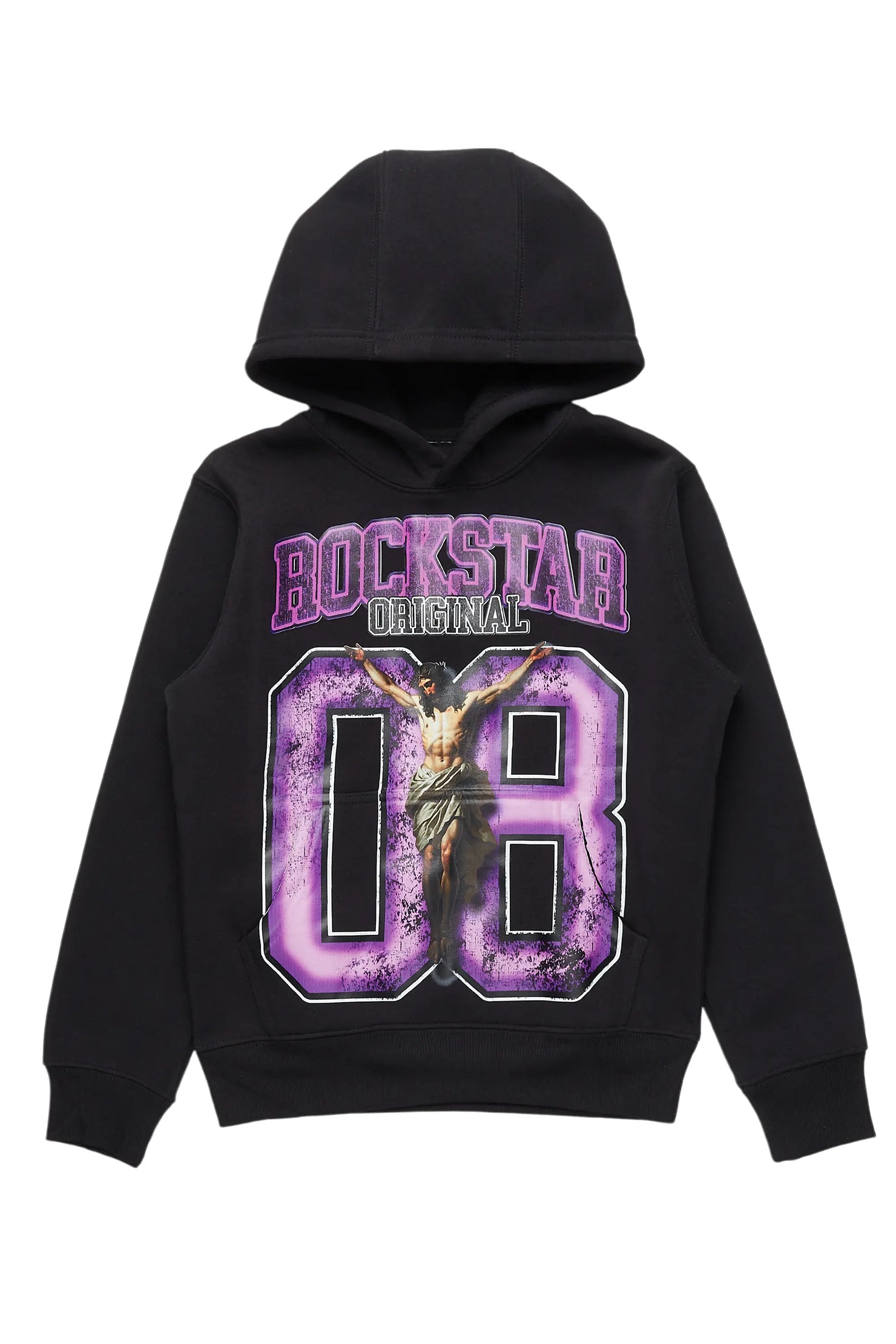 Boys Fields Black/Purple Graphic Hoodie