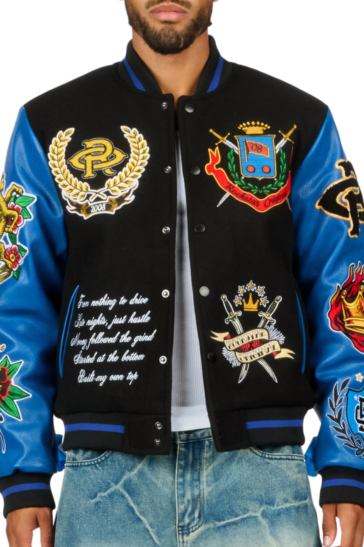 Dallas Black/Royal Varsity Jacket