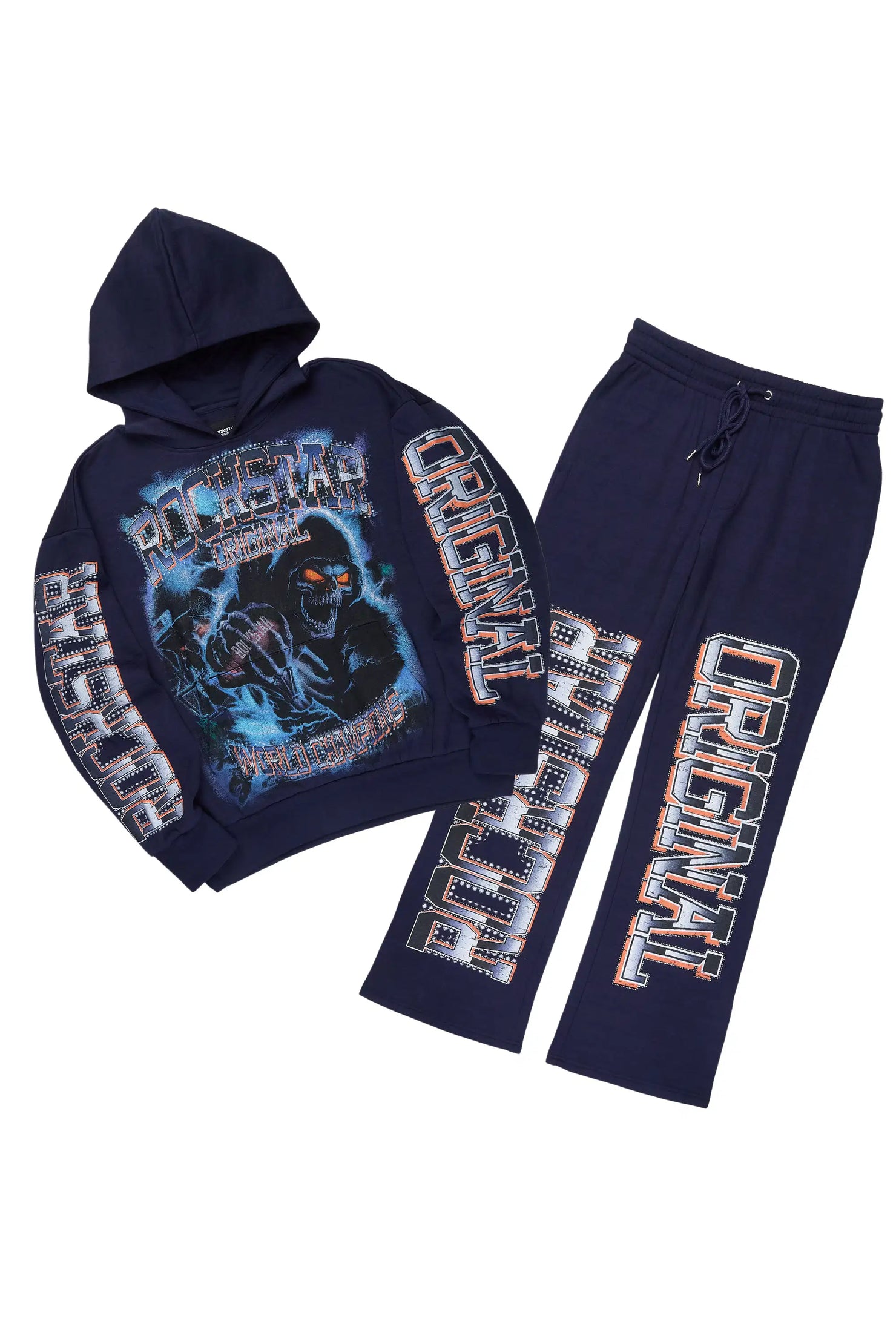 Kross Navy Hoodie/Baggy Pant Track Set