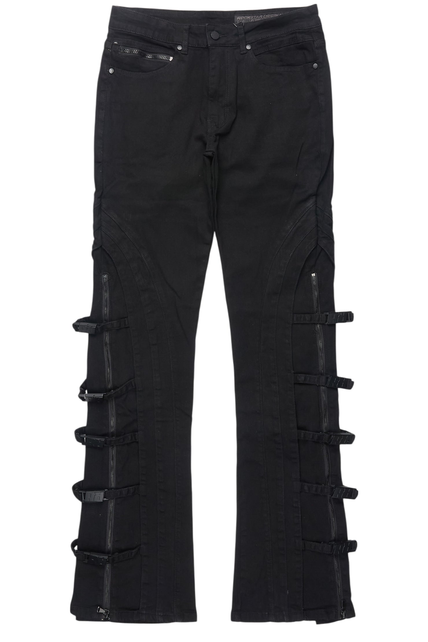 Attila Black Stacked Flare Jean