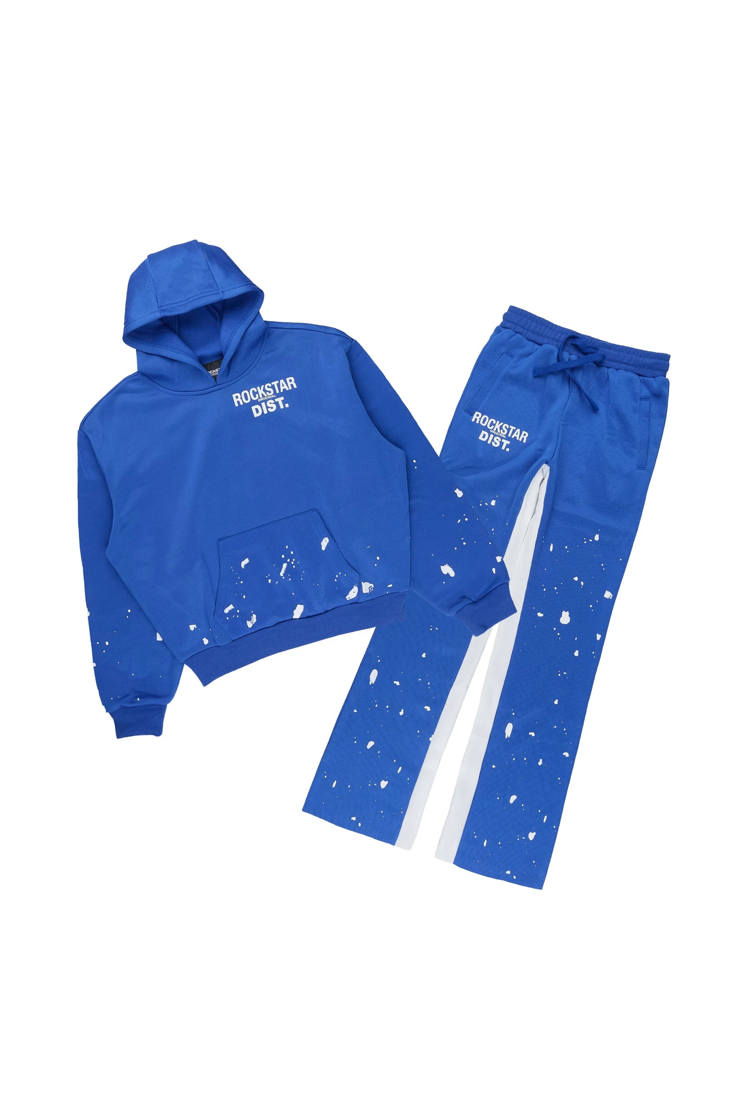 Boys Raffer 2.0 Royal Blue Hoodie/Stacked Flare Track Set