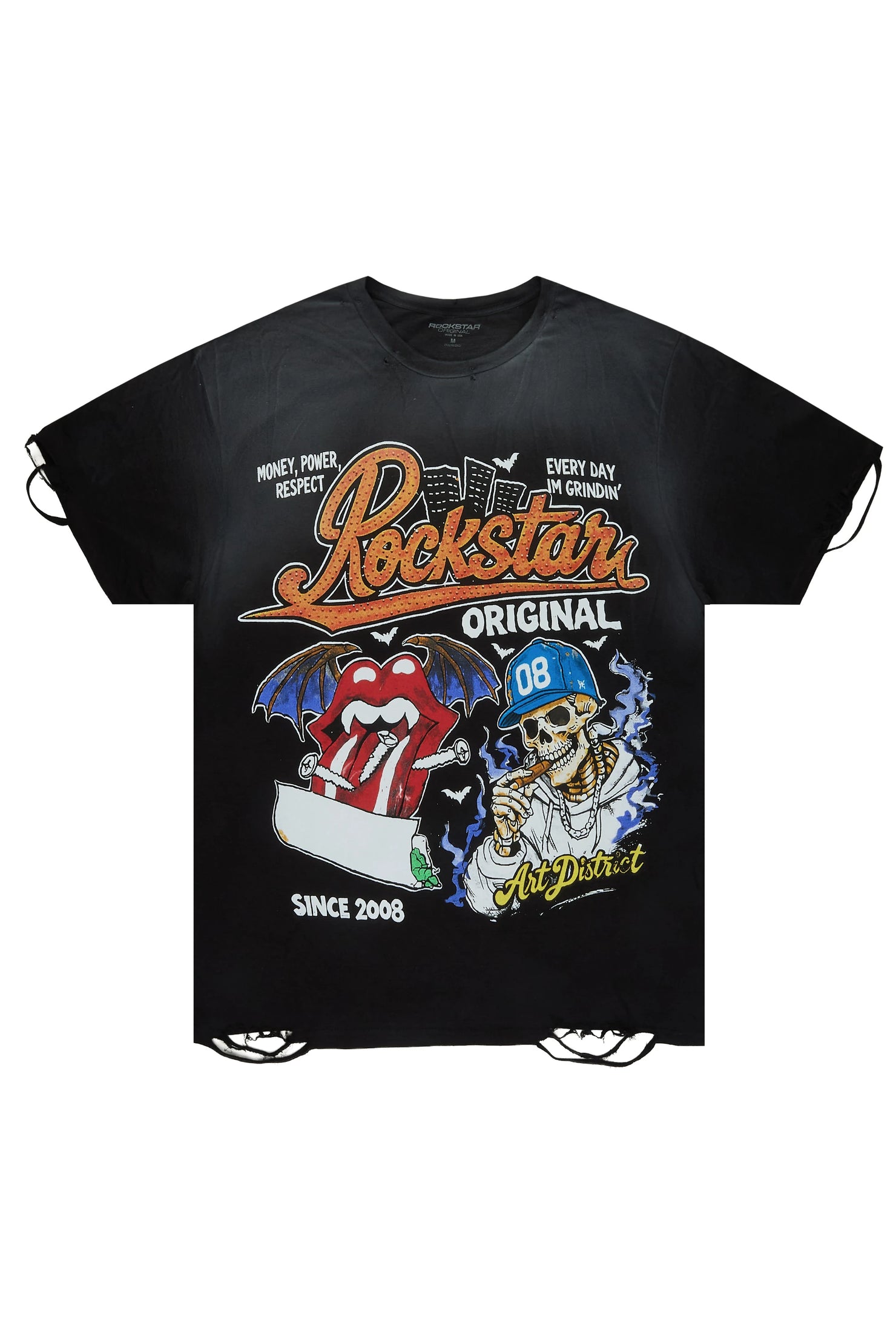 Batts Black Oversized Graphic T-Shirt