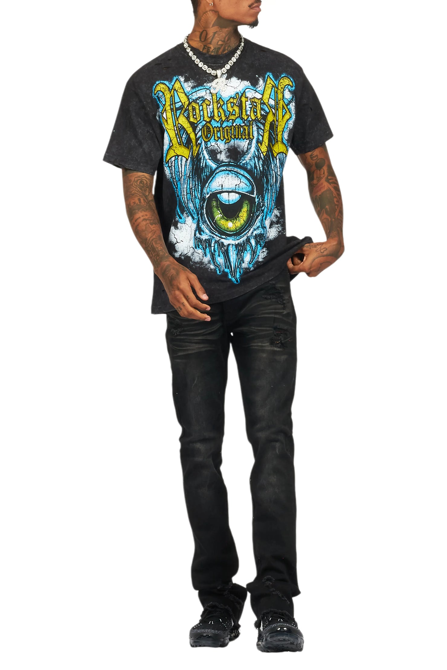 Fenton Vintage Black Oversized Graphic T-Shirt