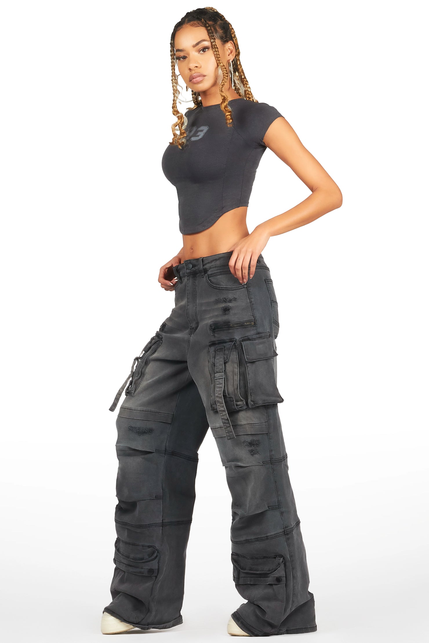 Kaisyna Black Crop T-Shirt