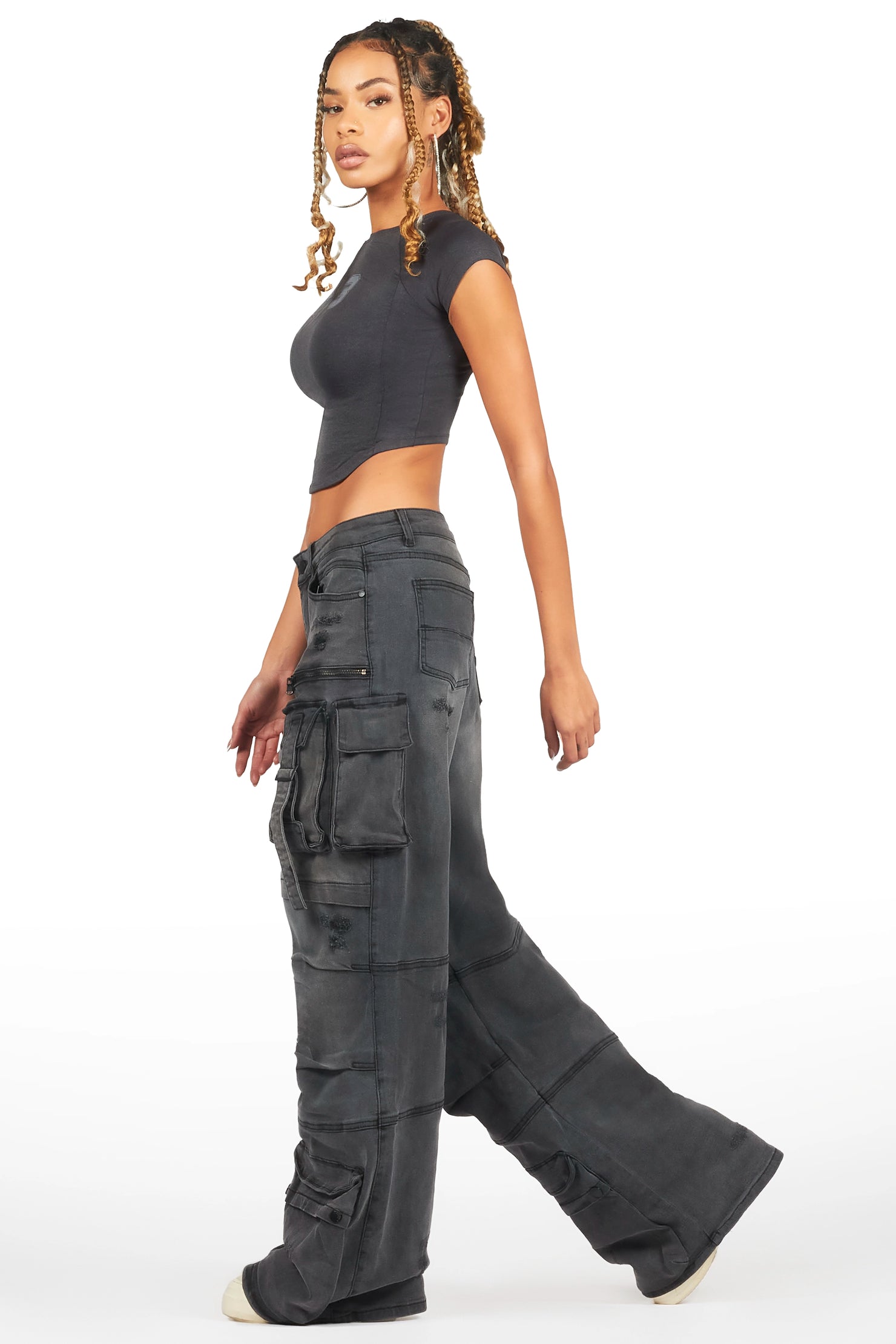 Kaisyna Black Crop T-Shirt